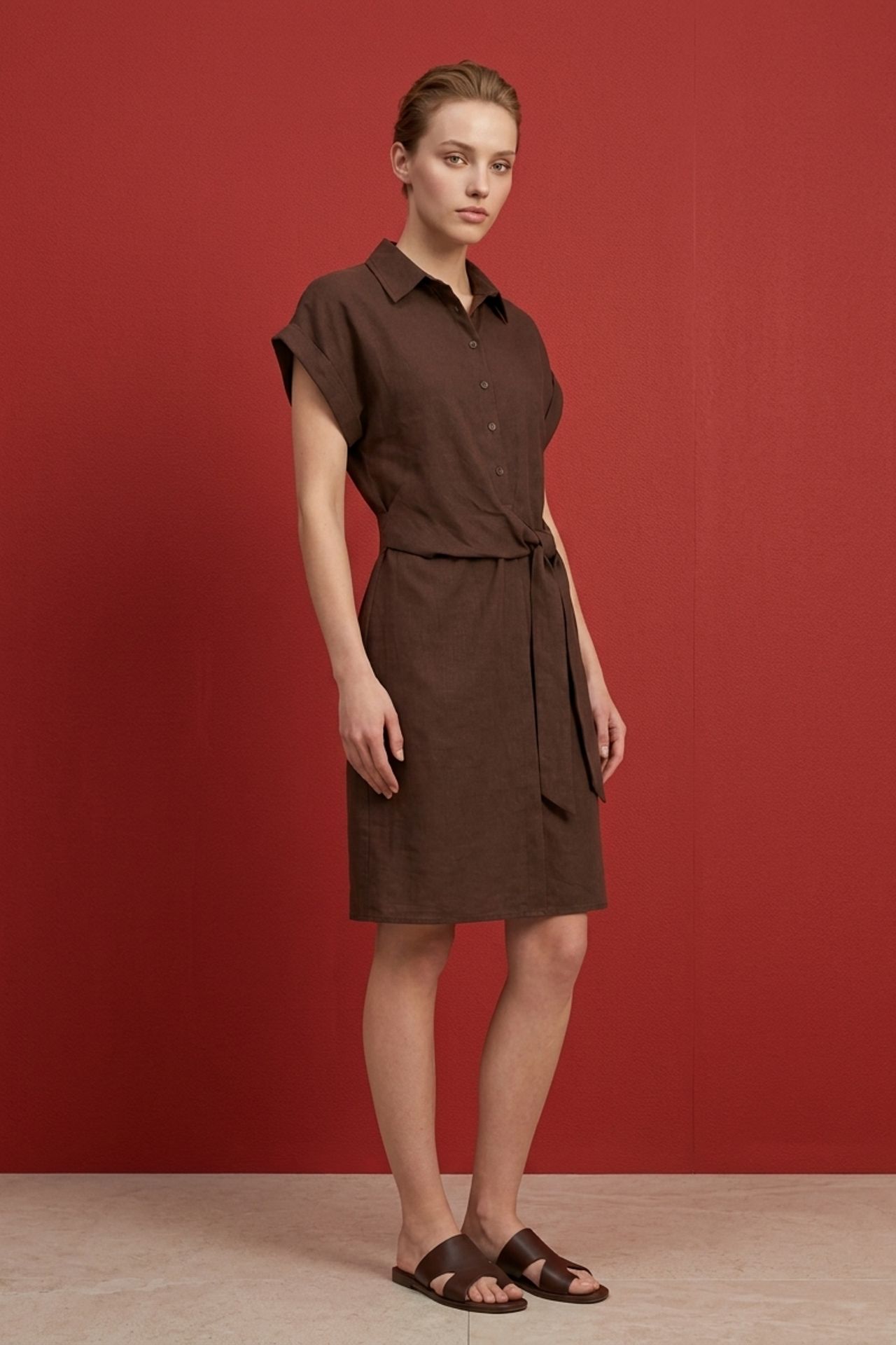 MY FASHION Cotton Poplin Mini Shirt Dress 2