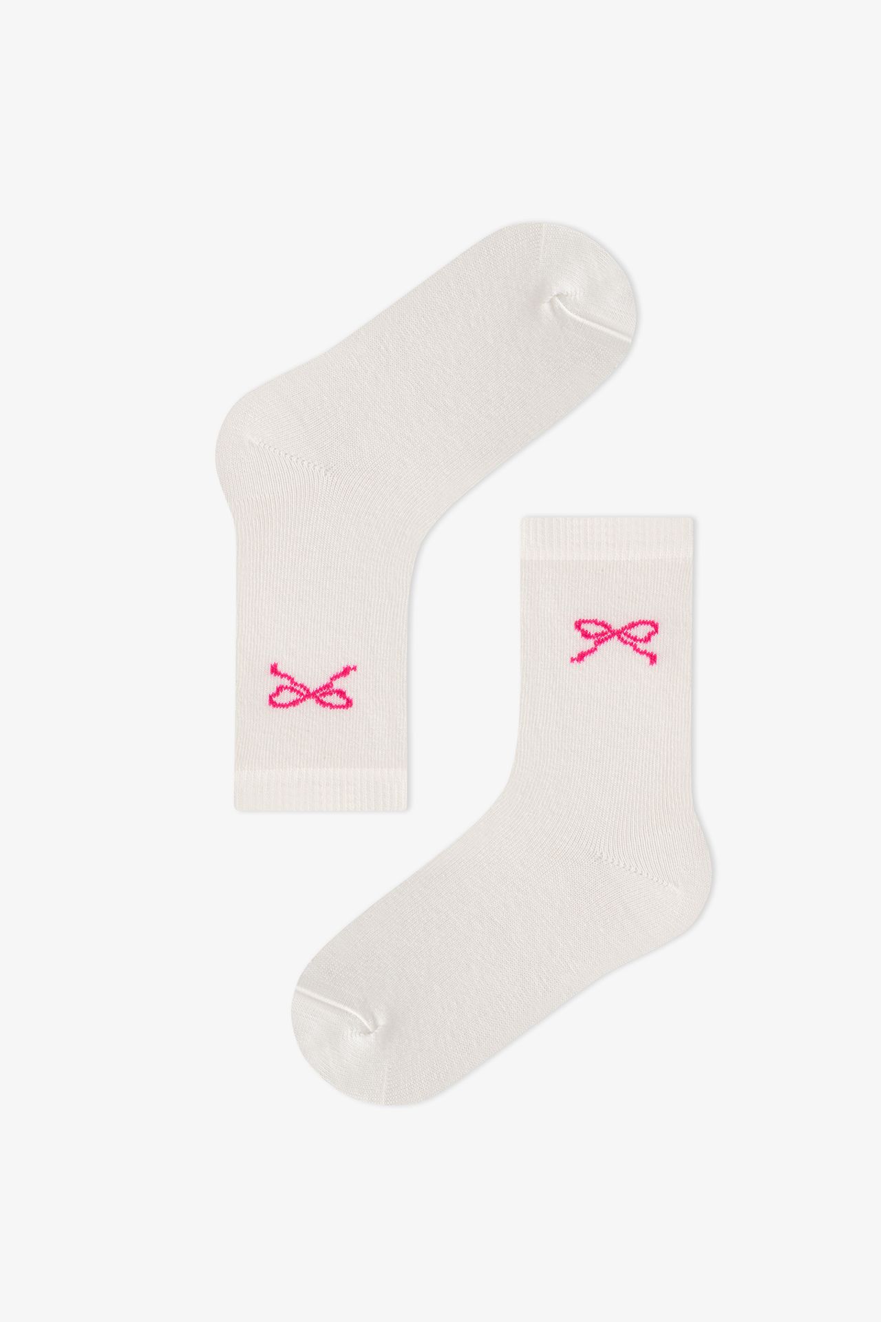 PENTI Girls' Snailmail Cuties Bow Patterned Pair Crew Socks 4