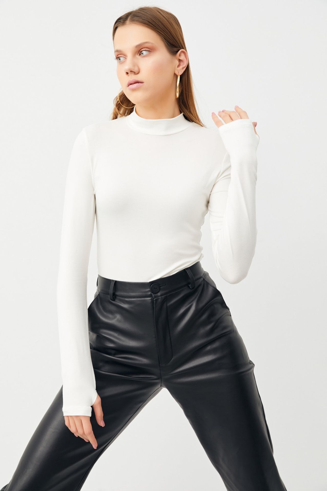 BIPANTOLON Kadın 2'li Cut Out Detaylı Yarım Balıkçı Yaka Body 7