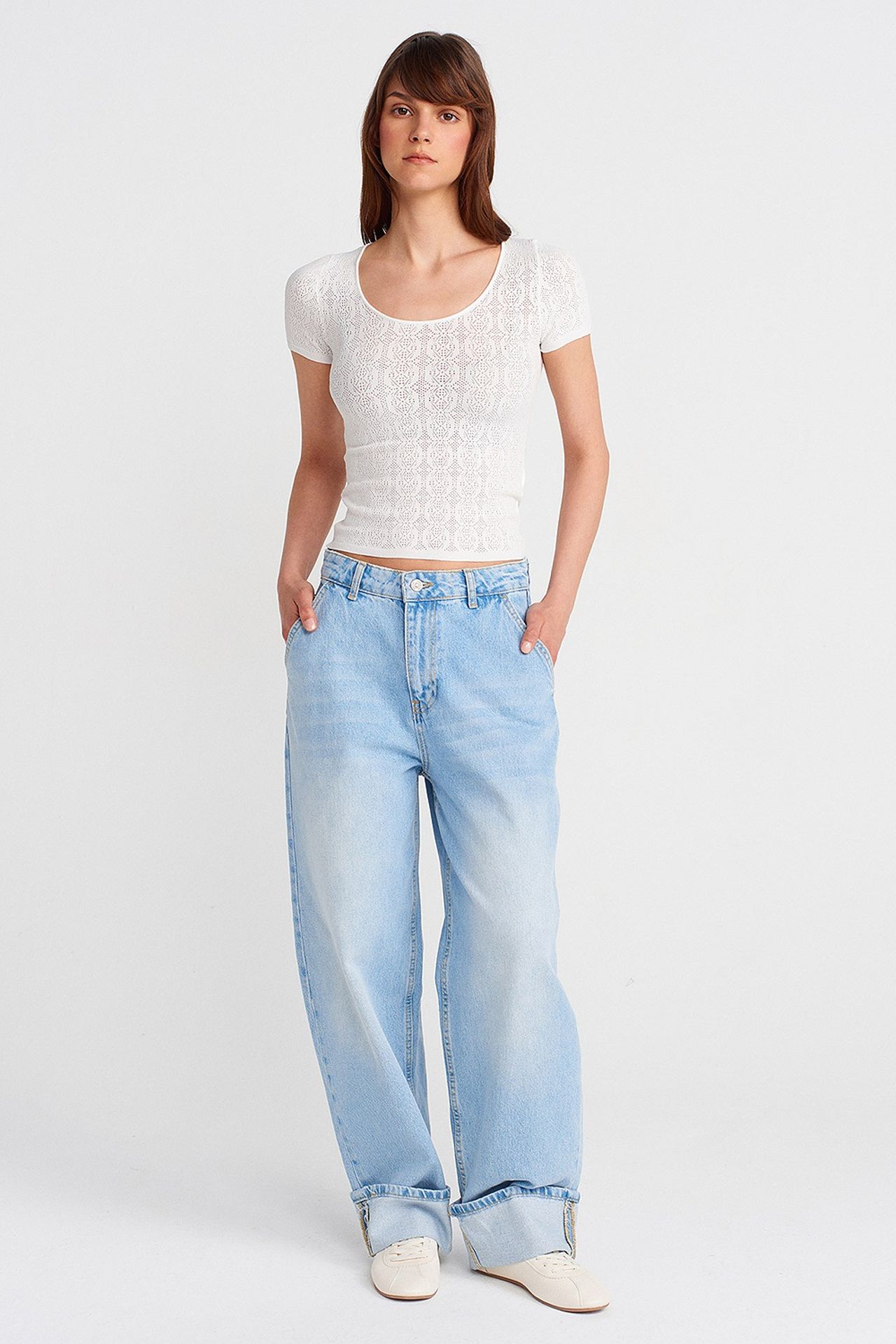 DILVIN Slim Fit Ribbed Textured Blouse 4