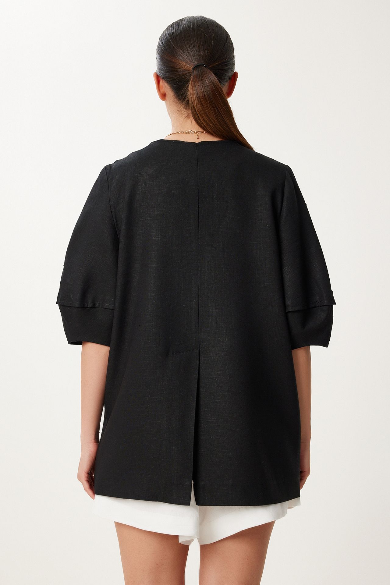 ISTANBUL Oversized woven jacket with button closure 5