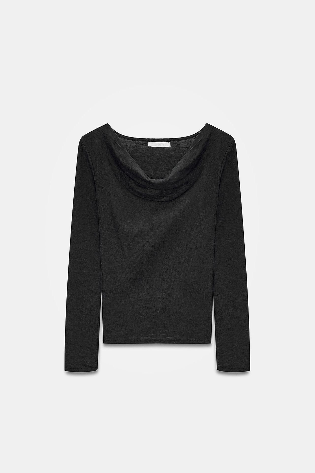 DILVIN Fitted Wool Knit Cowl Neck Blouse 5