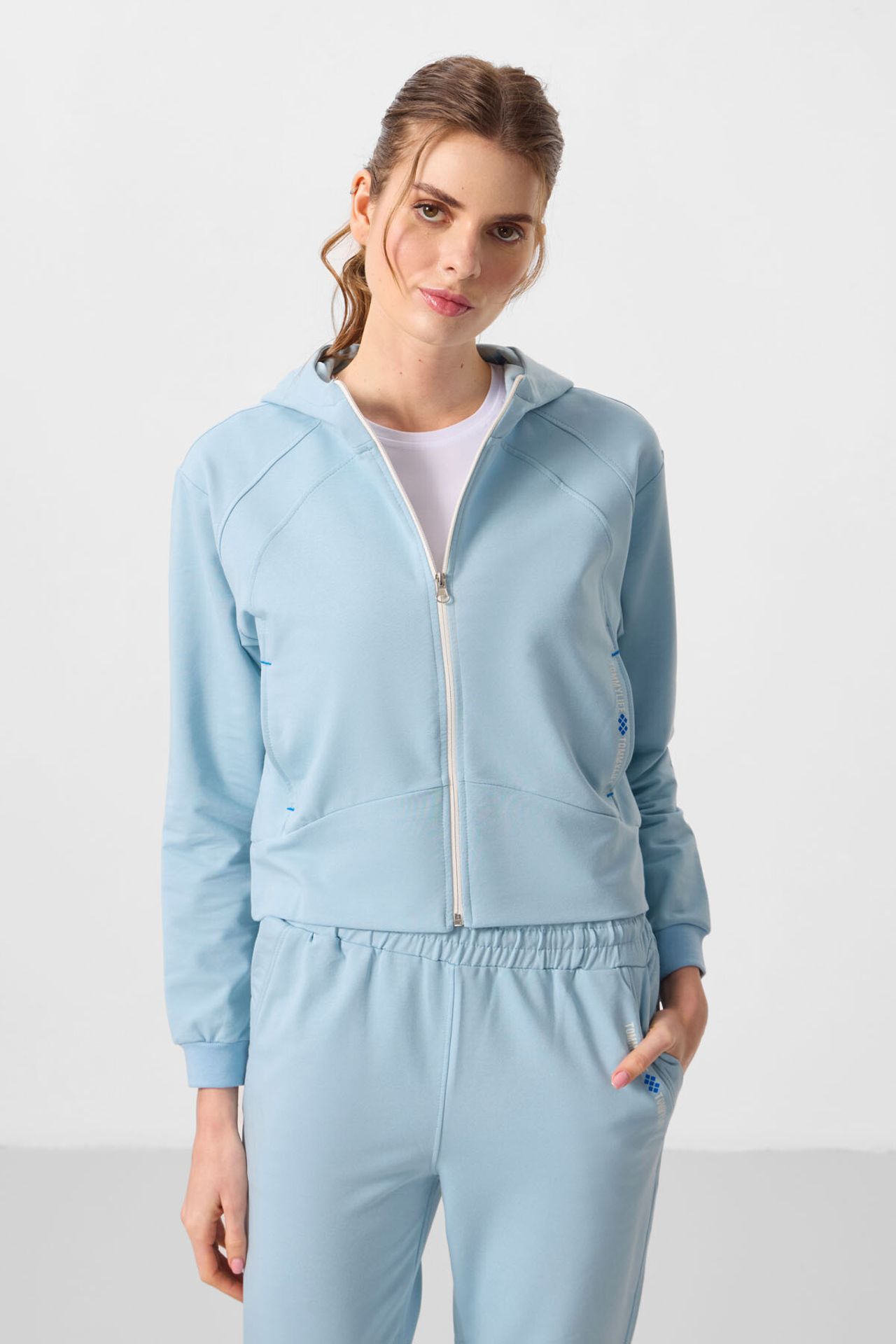 TOMMY Oversized Hooded Zip Sweatshirt And Pants Set 2