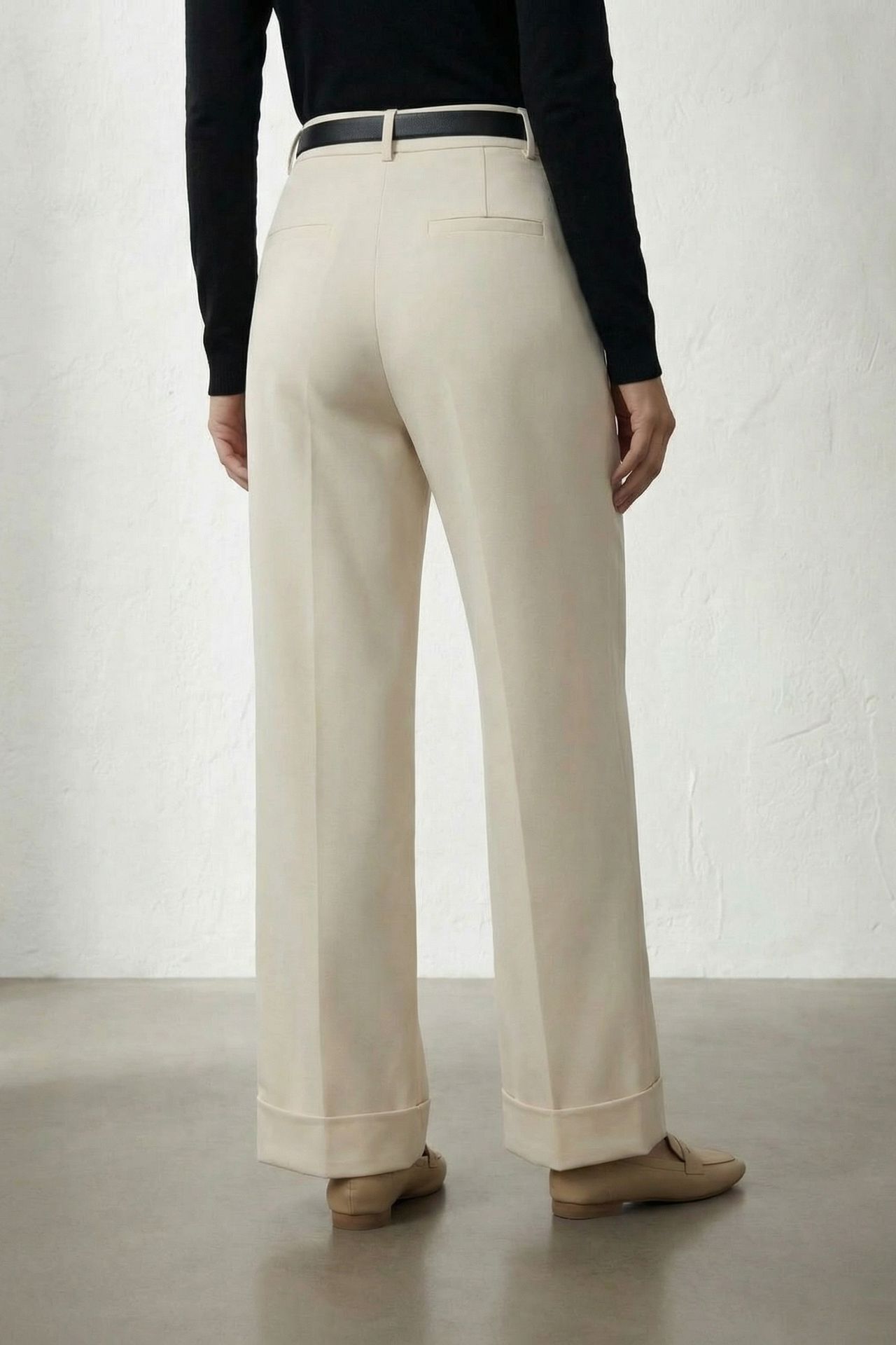 MY FASHION Belted Turnup Leg Pleated Trousers 5