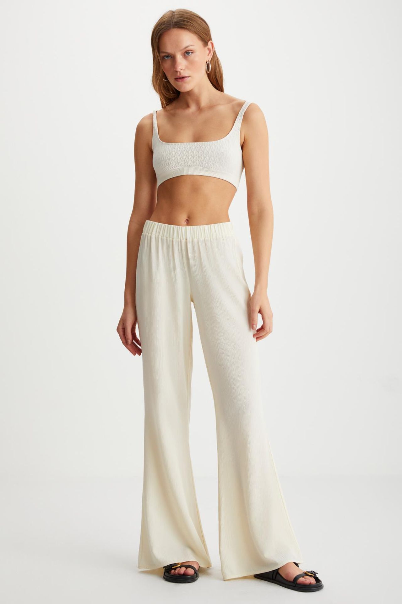 GRIMELANGE Wide Leg Elastic Waist Trousers 2