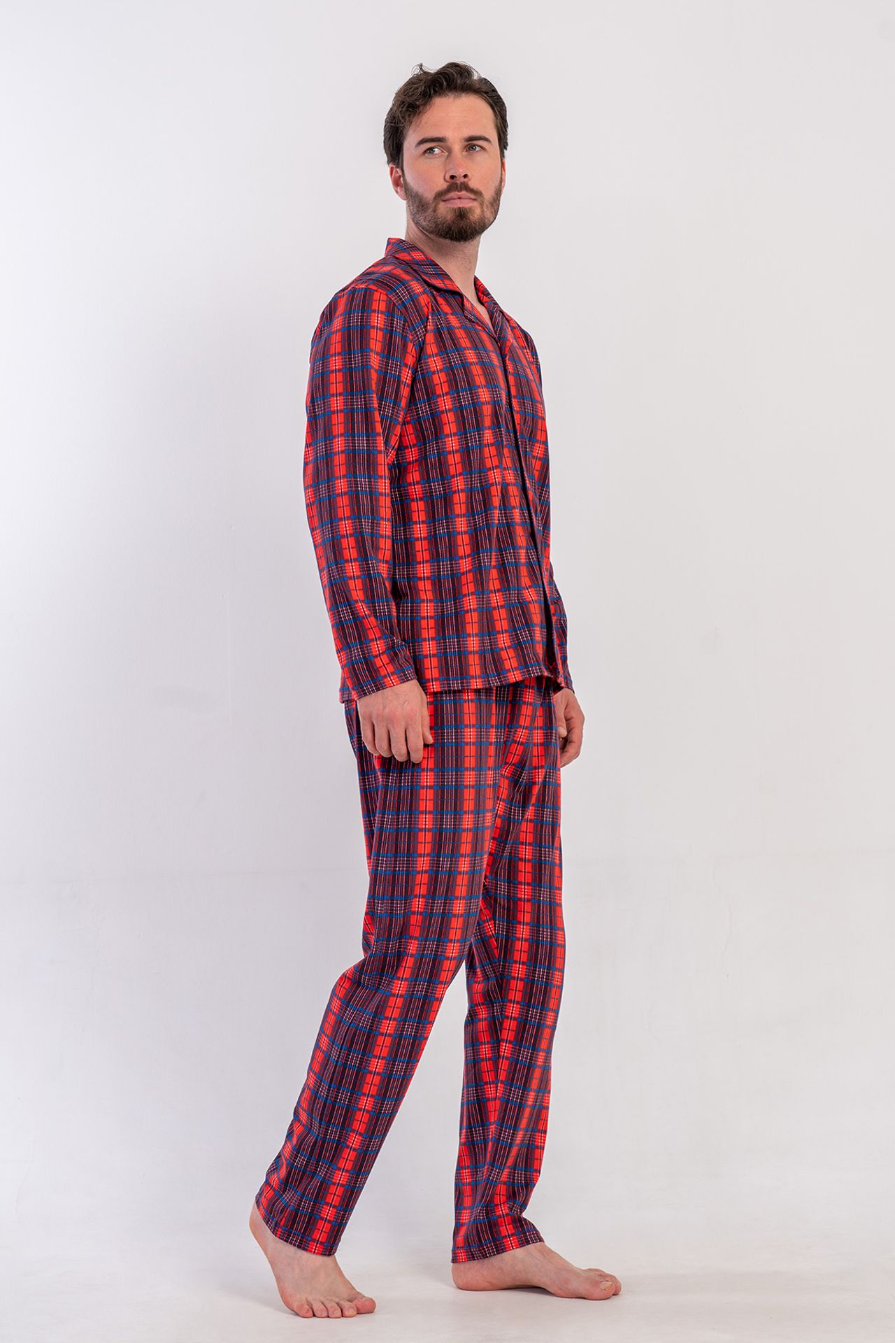 YAKE Düğmeli Rahat Kalıp 2 Parçalı Pijama Takımı 2
