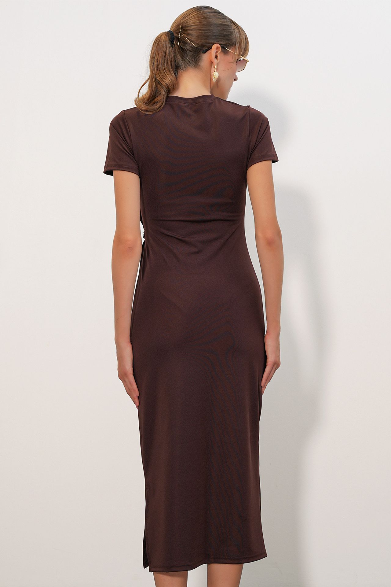 BDART Fitted Midi Jersey Dress With Tie Detail 6
