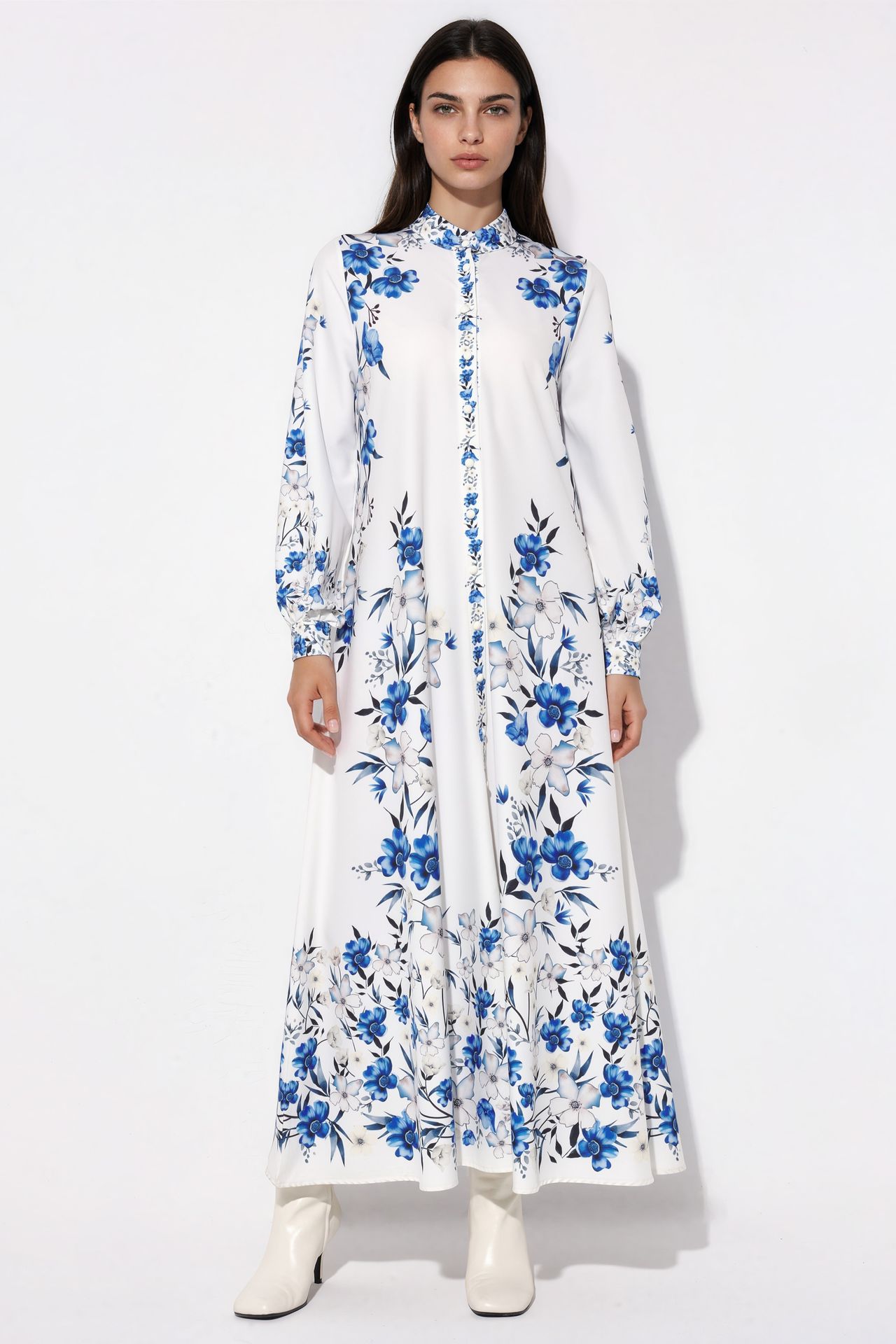 MSN Floral Belted Maxi Shirt Dress 5