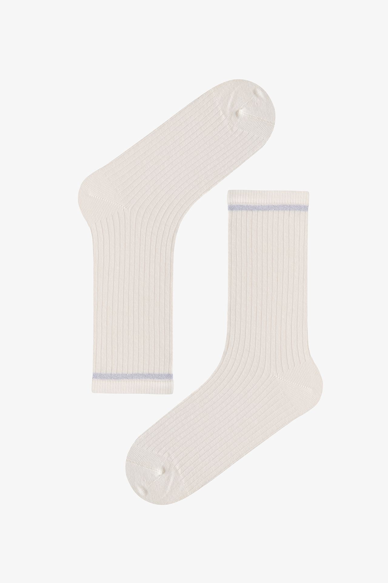 PENTI Shiny Nature Striped Cotton Sparkly Pair Crew Socks 6