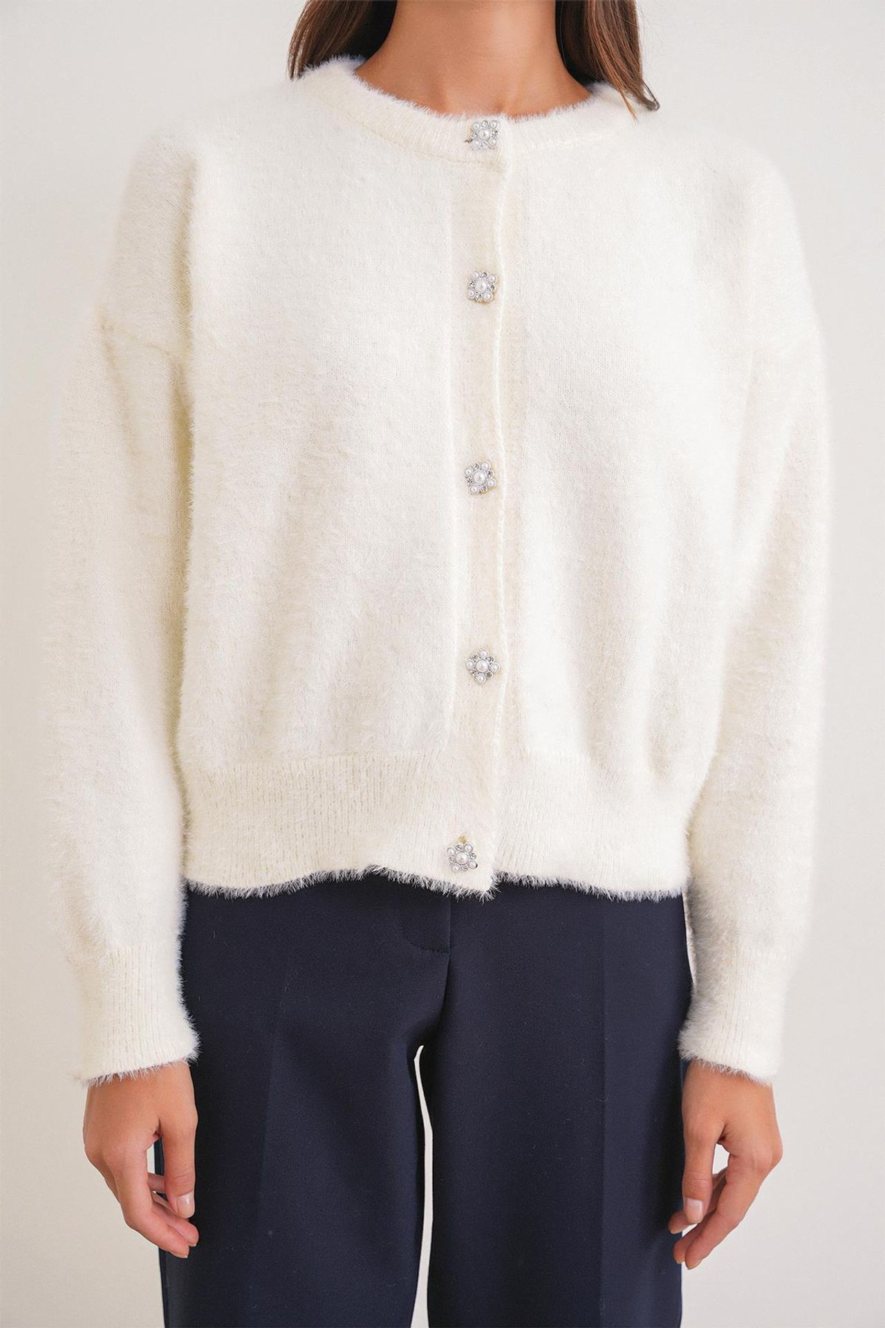Mixray Oversized Jacquard Button Cardigan 4