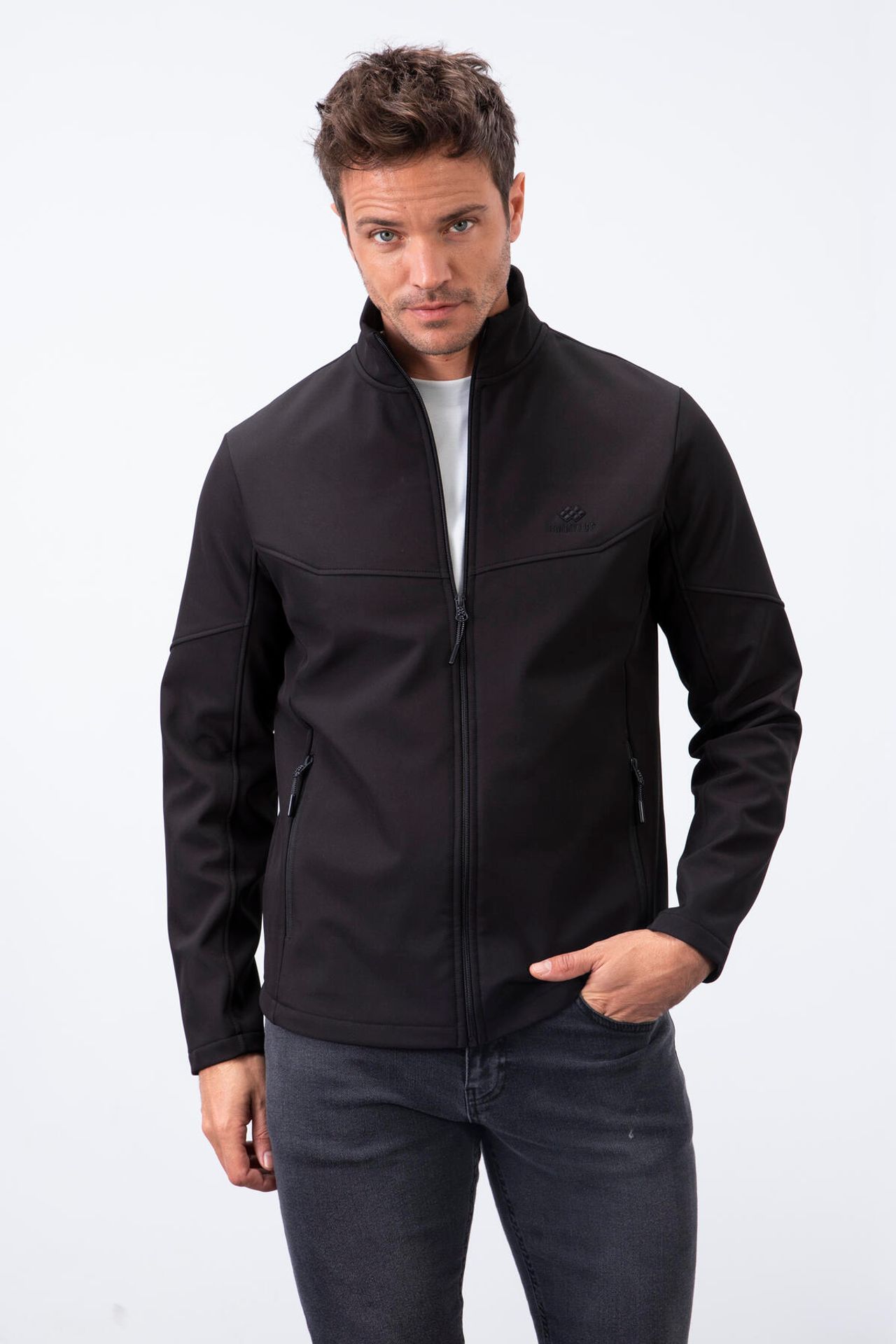 TOMMY Men's Solid Scuba Zip-Front Jacket 6