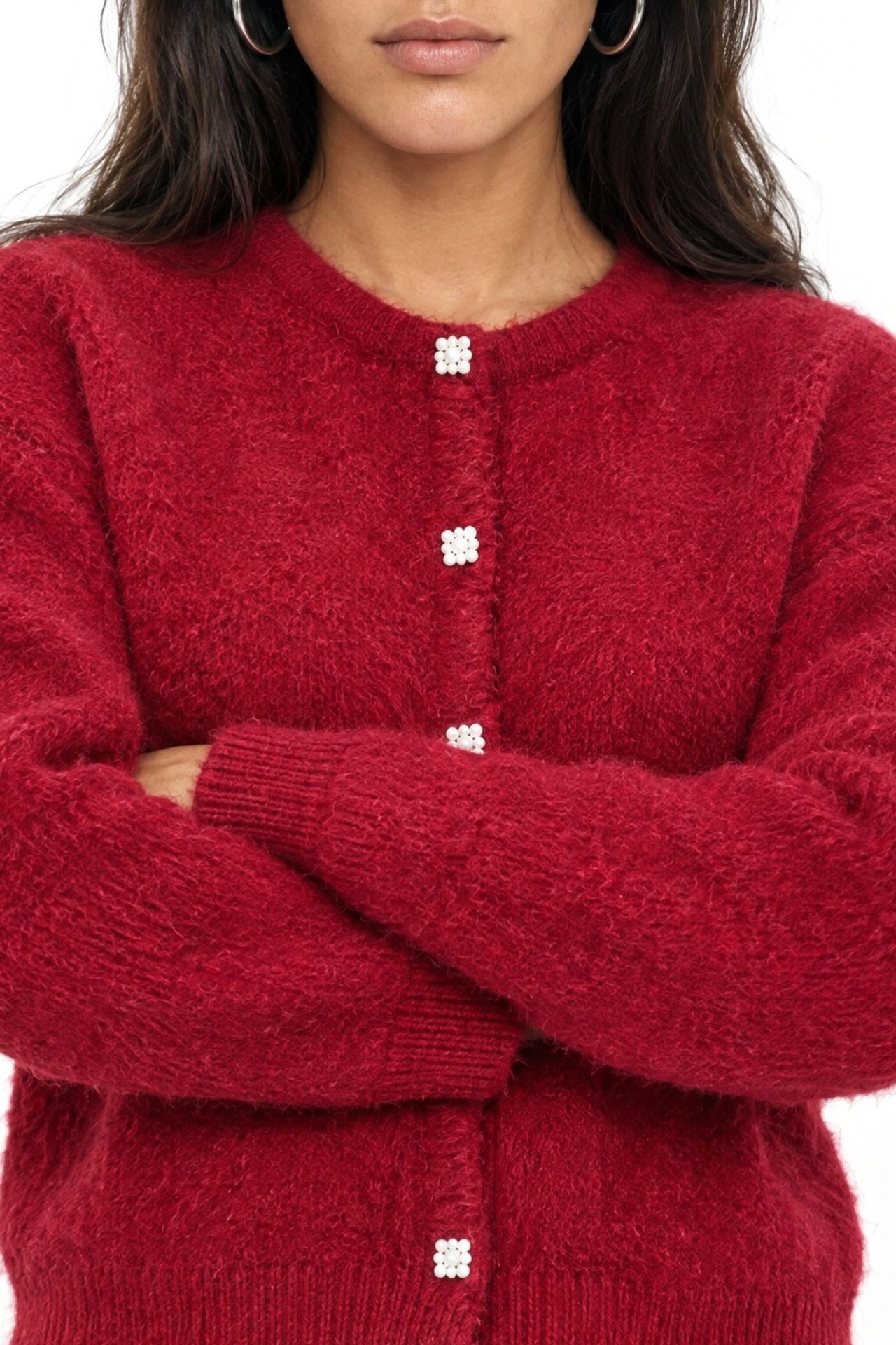 Mixray Oversized Jacquard Button Cardigan 3