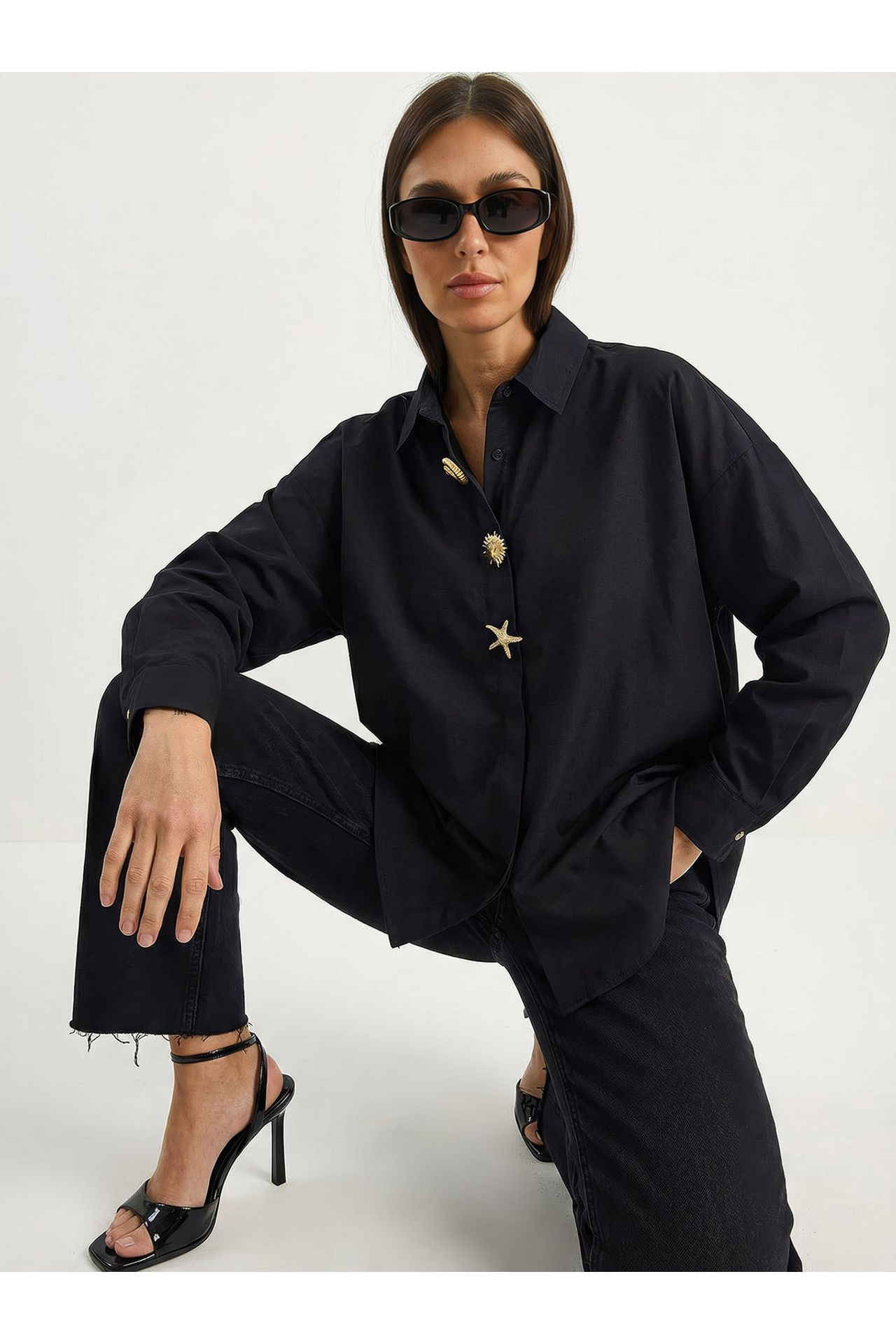 LUCCI Button Detailed Poplin Shirt 1