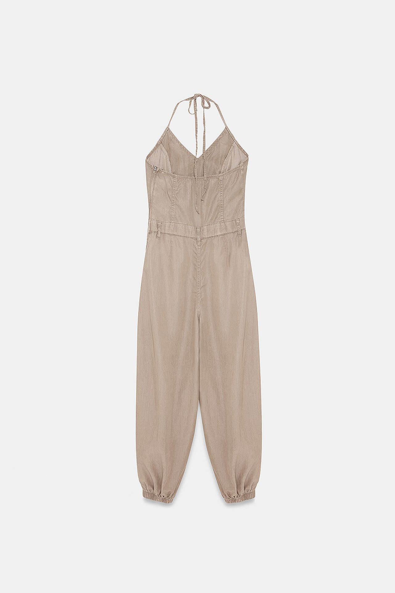 DILVIN Long Tencel Halter Jumpsuit