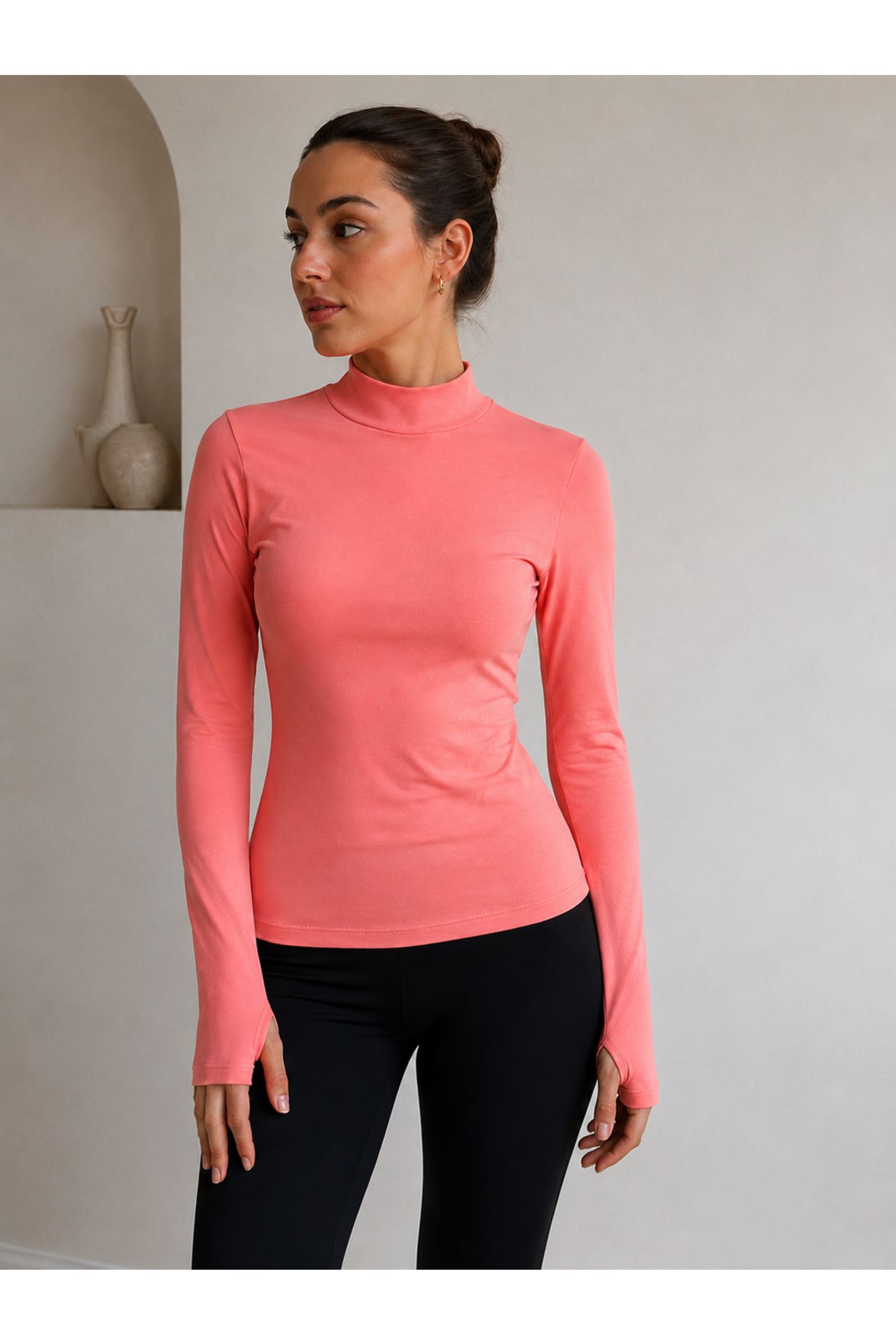 BIPANTOLON Kadın Dar Kalıp Yarım Balıkçı Yaka Body 1