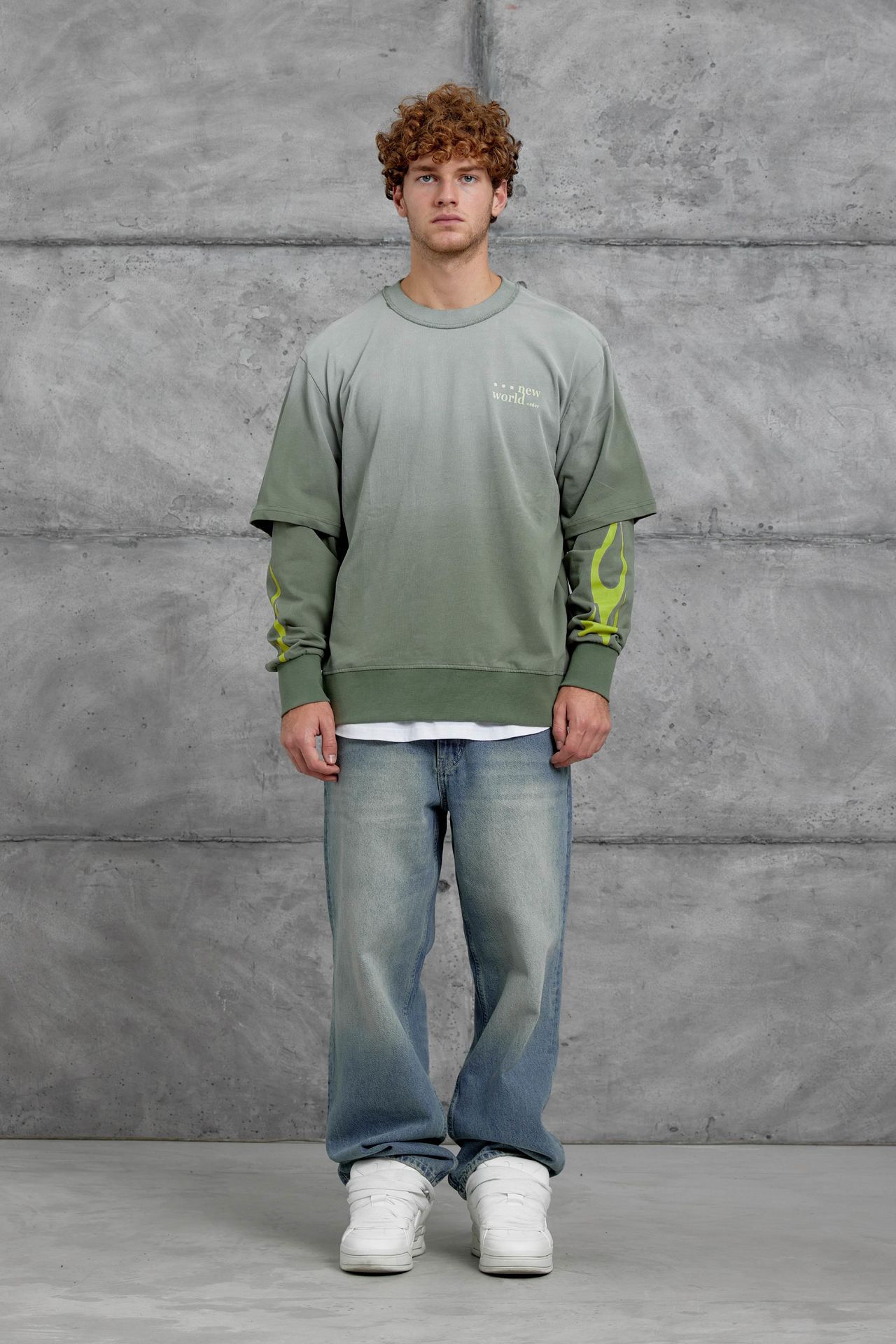 NOMARC Baskılı Geniş Kesim Bisiklet Yaka Sweatshirt 6