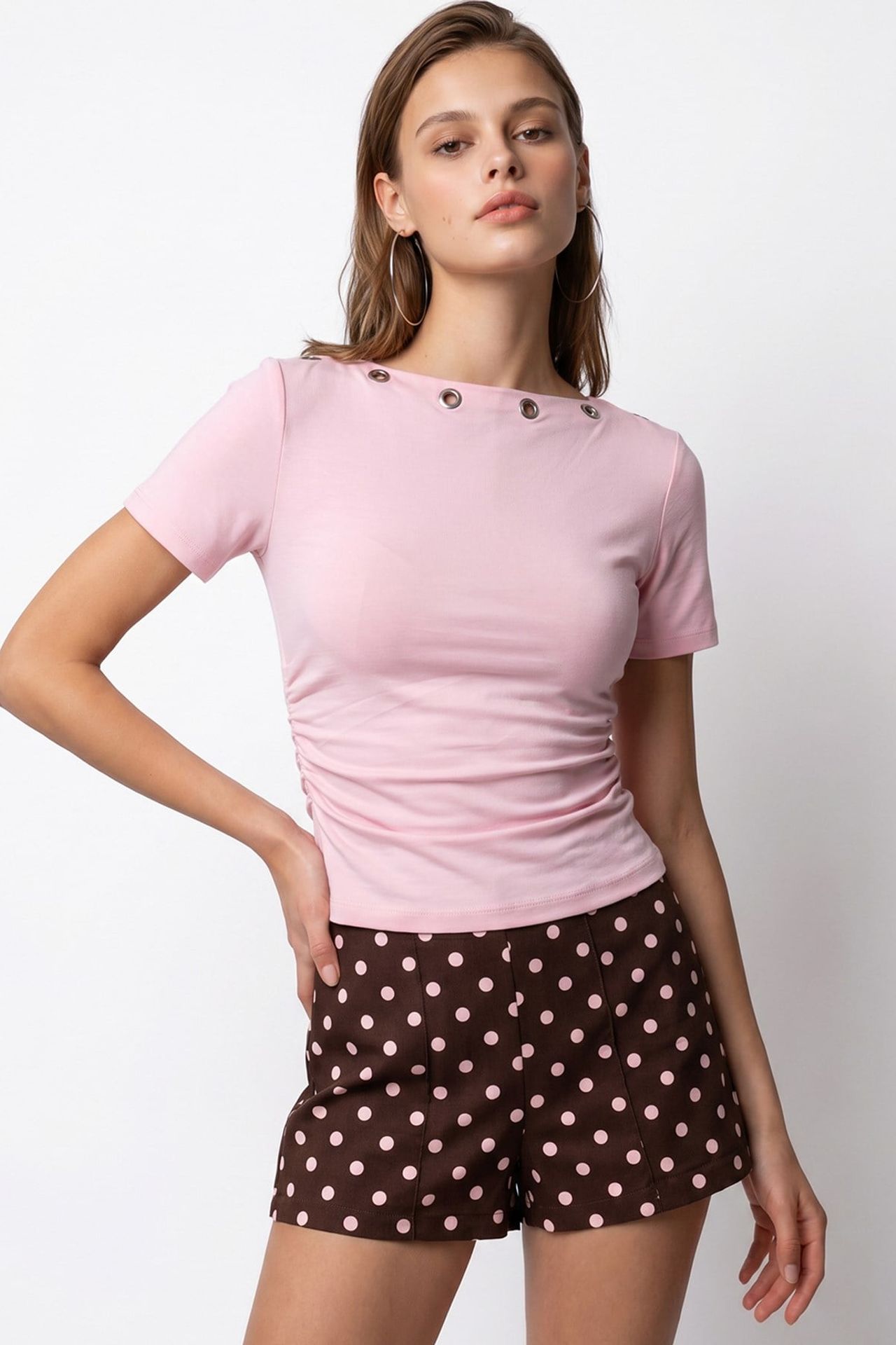 MIXRAY Women's Slim Fit Boat Neck T-Shirt 2