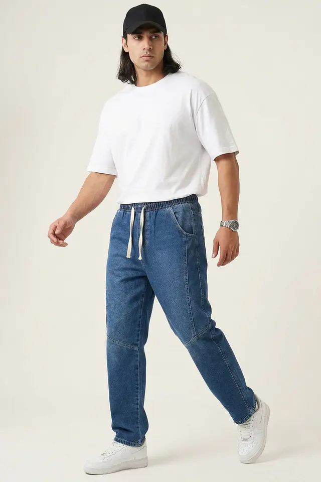 BDART Bağcıklı Bel Bol Kesim Kot Pantolon