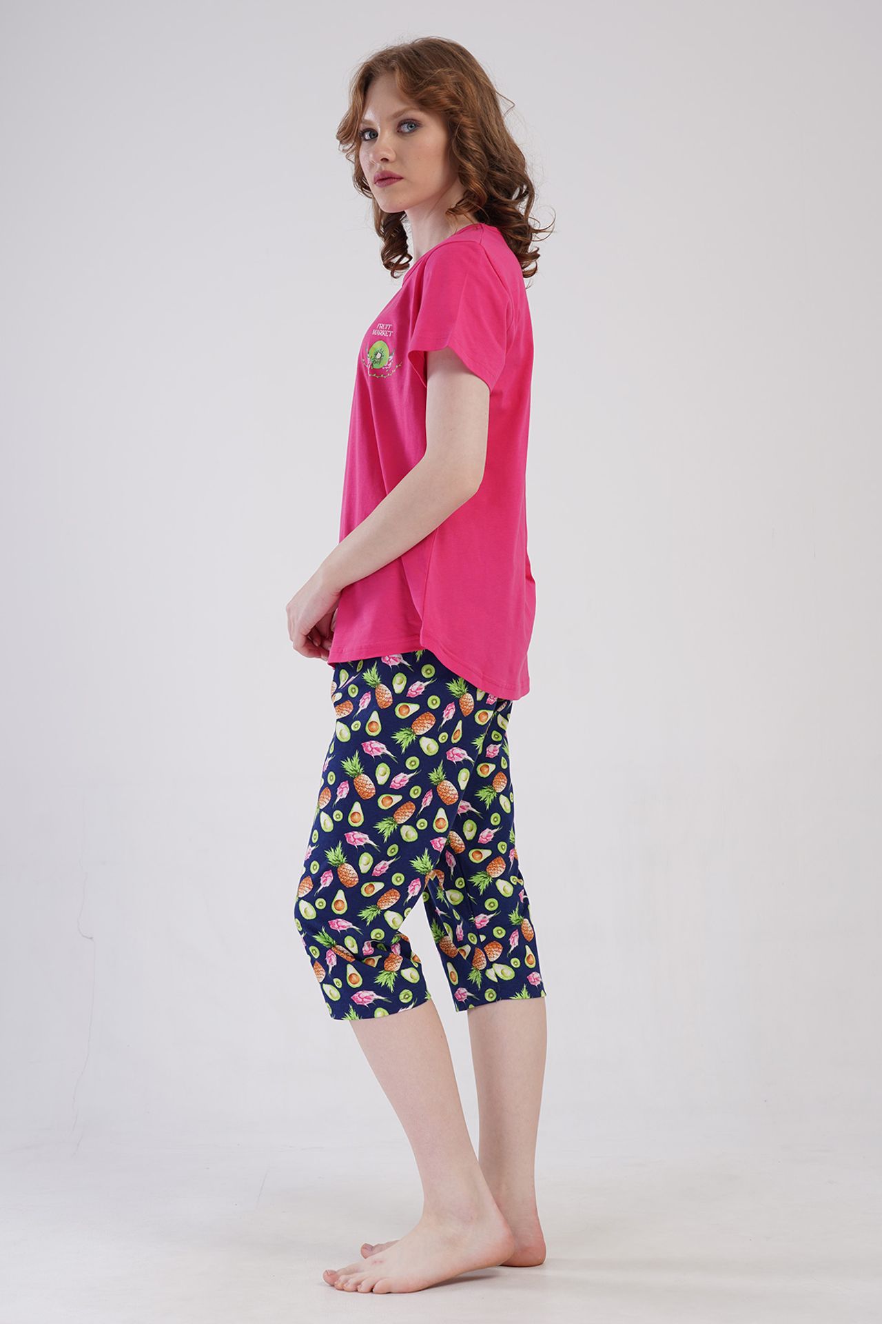 YAKE Rahat Capri İki Parçalı Pijama Takımı 2