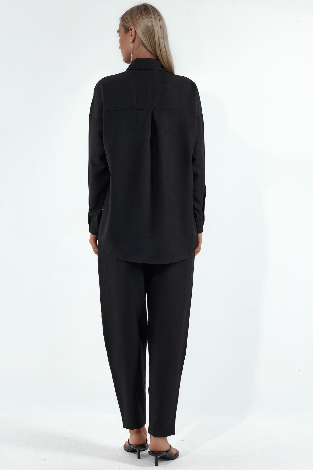 BDART Linen Blend Long Sleeve Shirt and Pants Co-ord Set