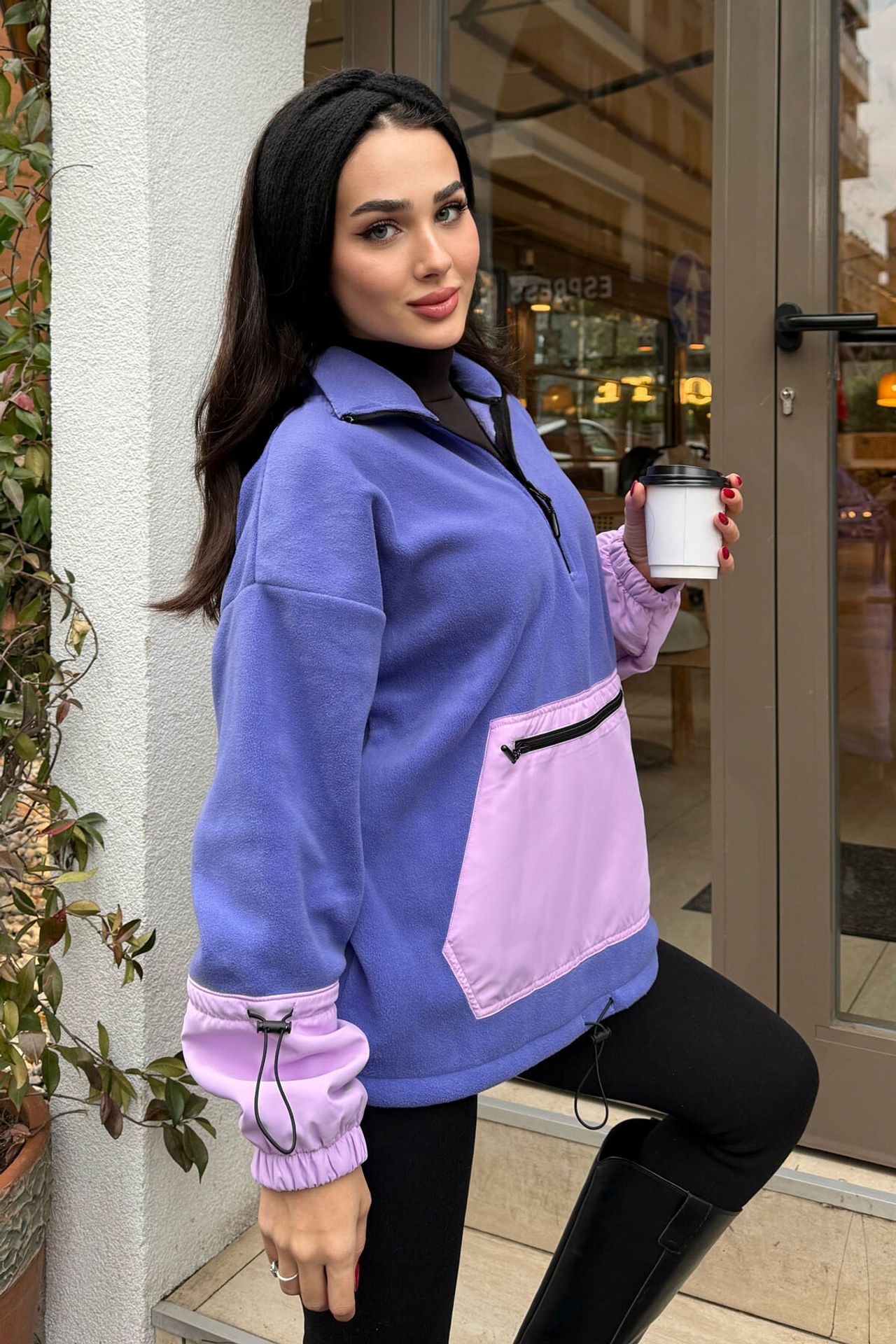 TOMMY Oversized Plush Half-Zip Sweatshirt 5