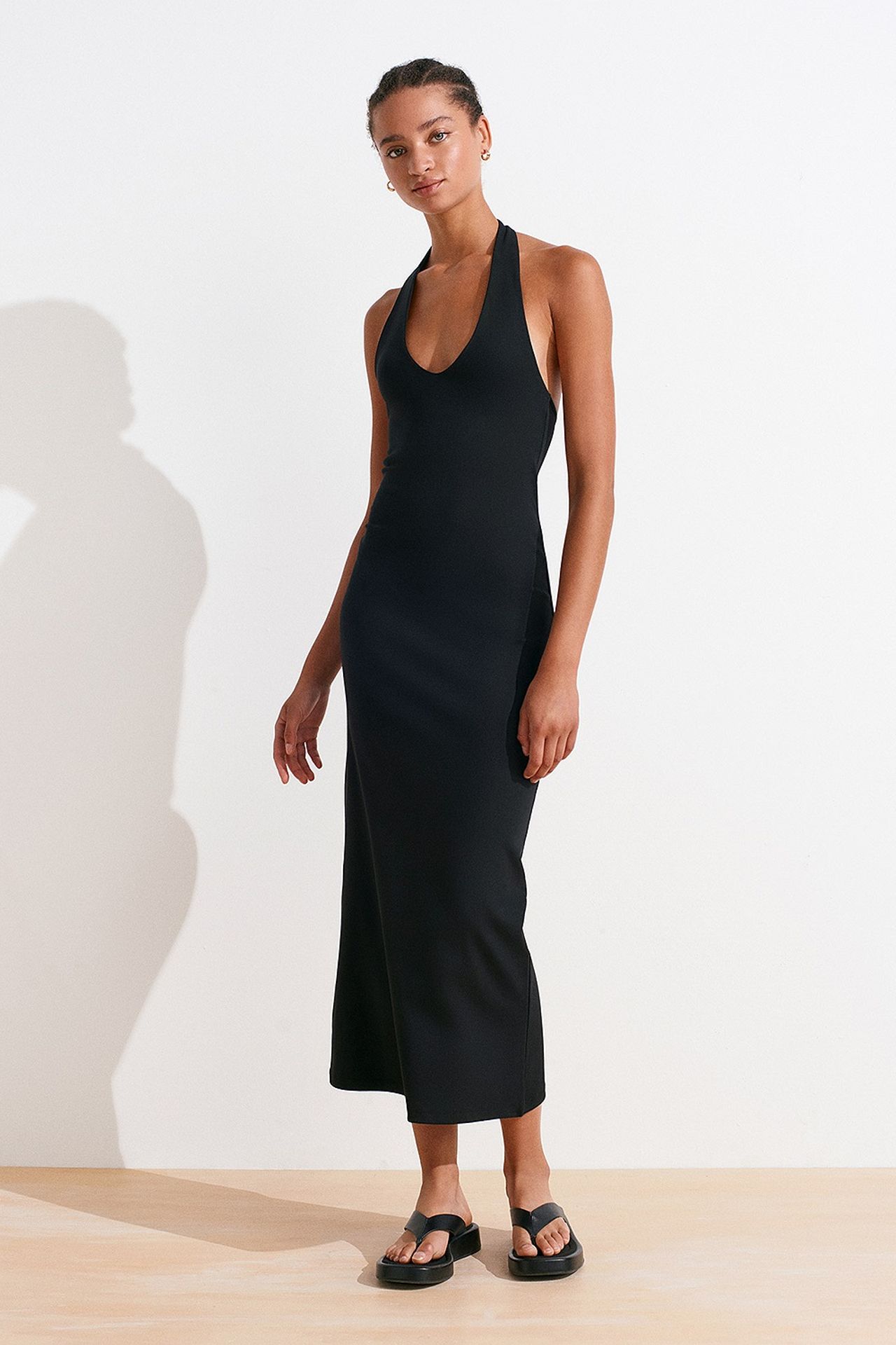 DILVIN Women's Halter Neck Bodycon Midi Dress 5