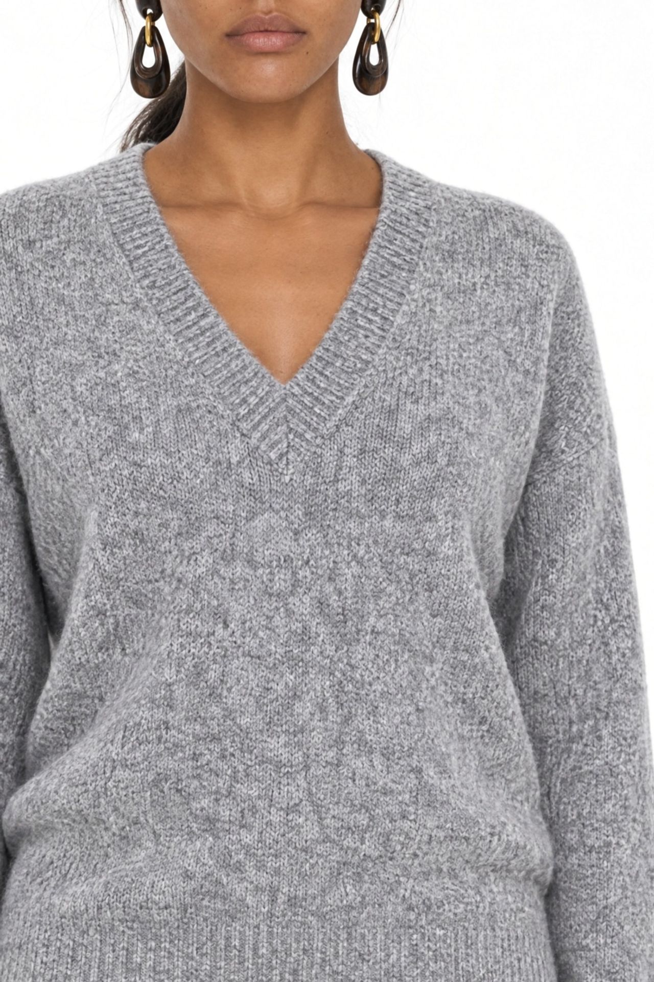 MIXRAY V-Neck Long Sleeve Sweater 3