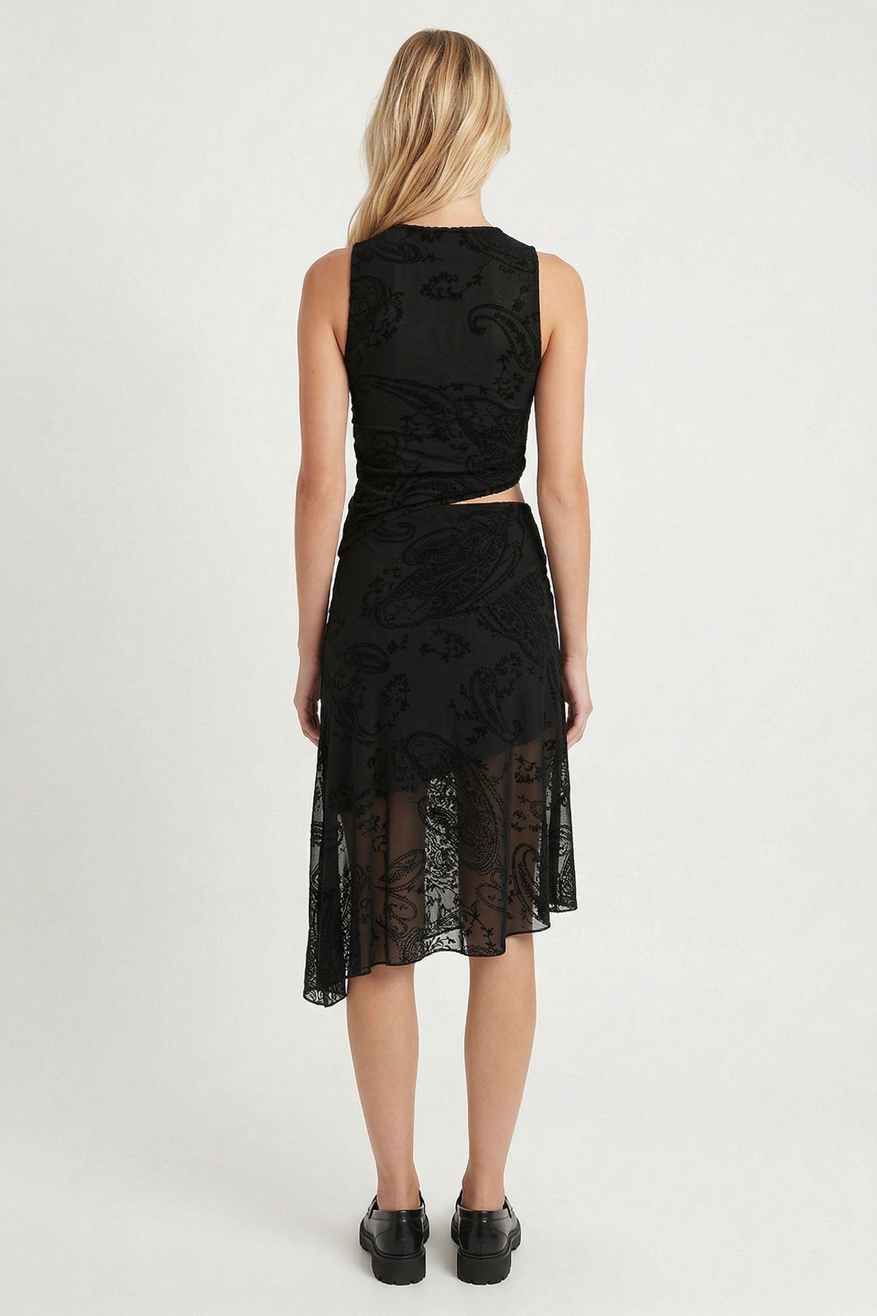 ISTANBUL Patterned Tulle Blouse And Midi Skirt Set 7