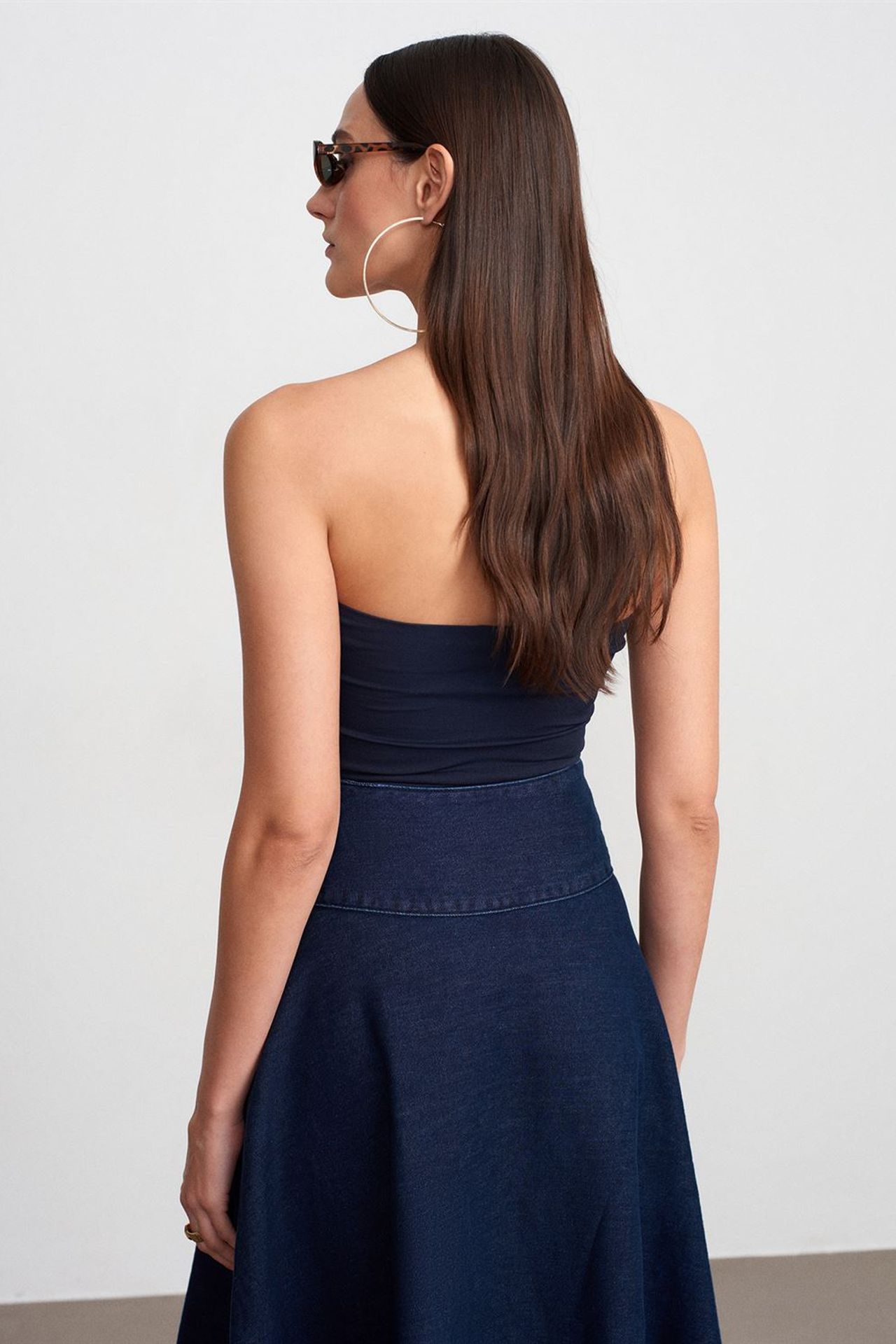 DILVIN Strapless Slim-fit Jersey Blouse 2