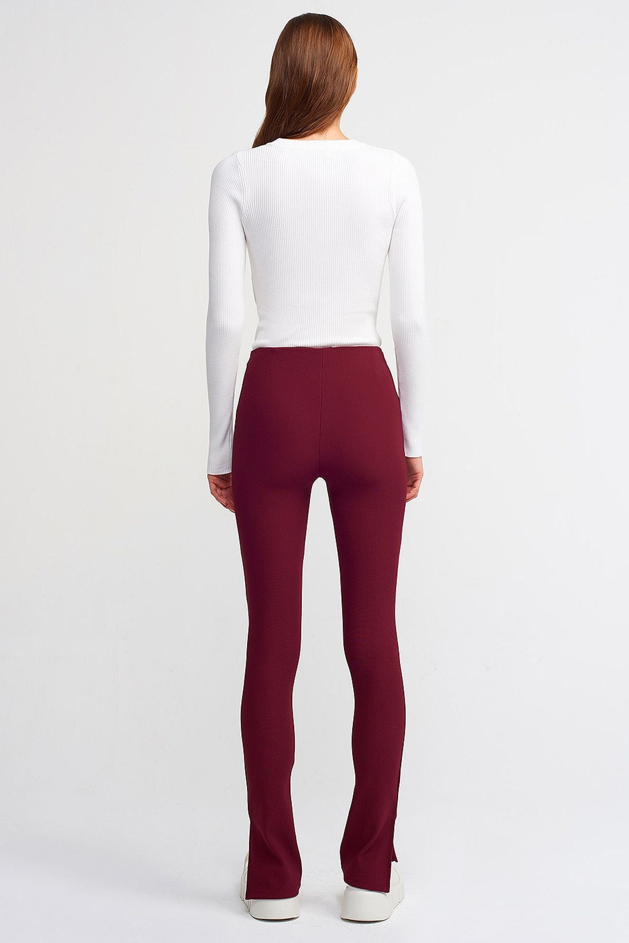 DILVIN High-waist Flare Leggings With Slit 2
