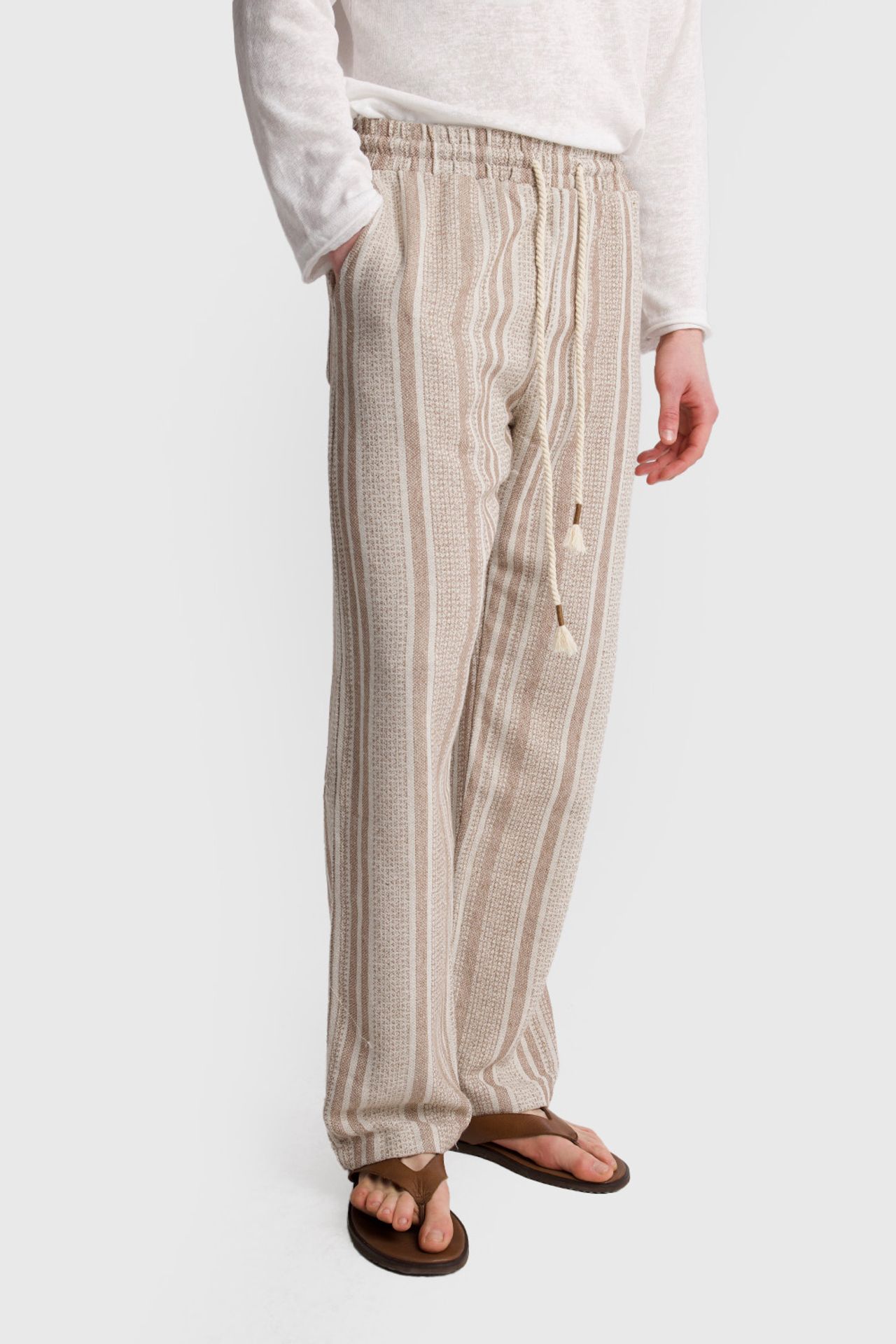 GIESTO Men's Cotton Knit Wide-Leg Pants 4