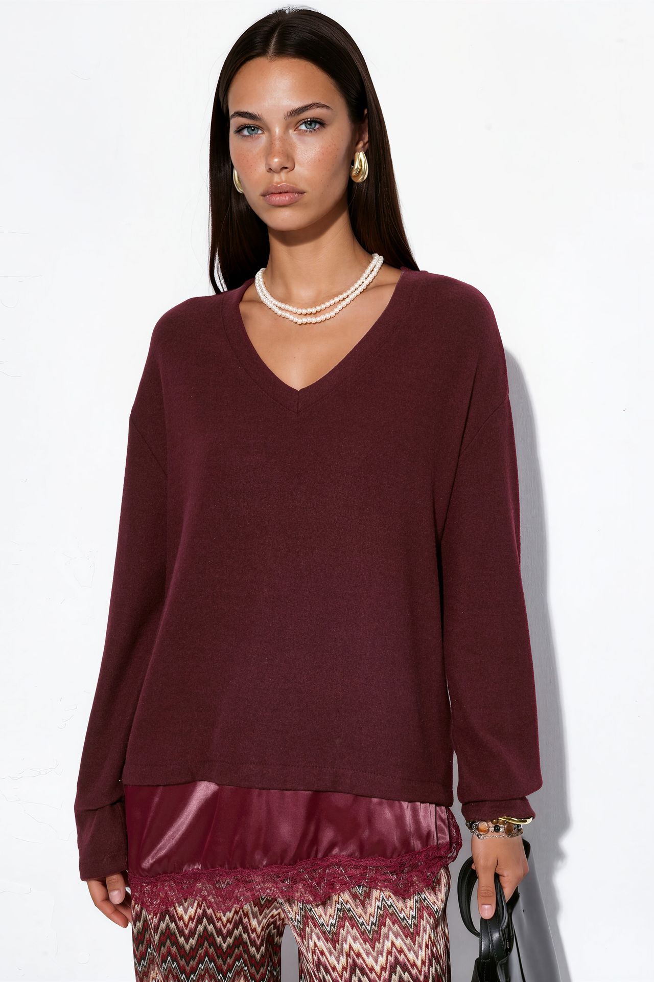 BUSEM Women’s V-neck Knit Sweater 1