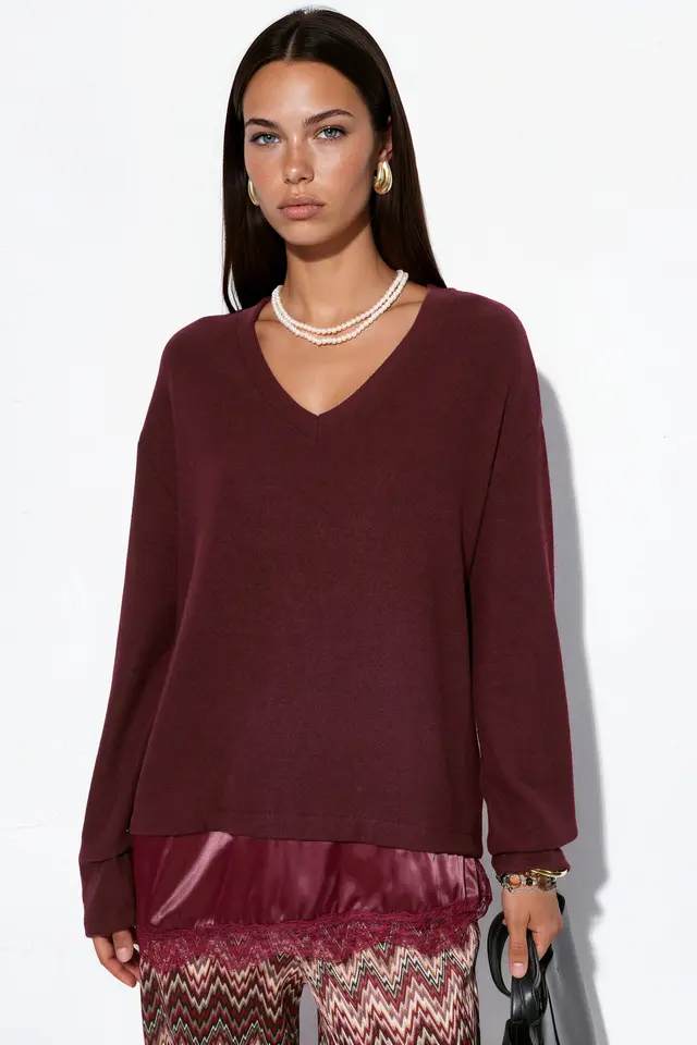 BUSEM Women’s V-neck Knit Sweater