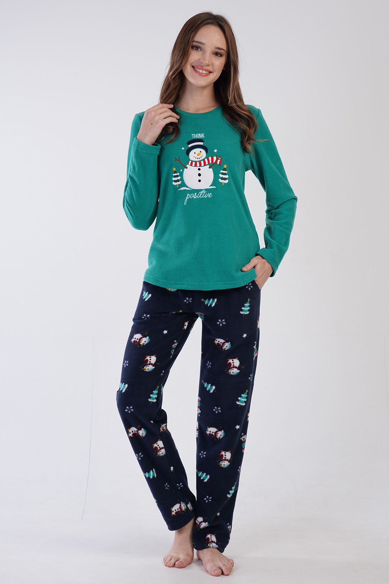 YAKE Baskılı Rahat 2 Parçalı Pijama Takımı 2