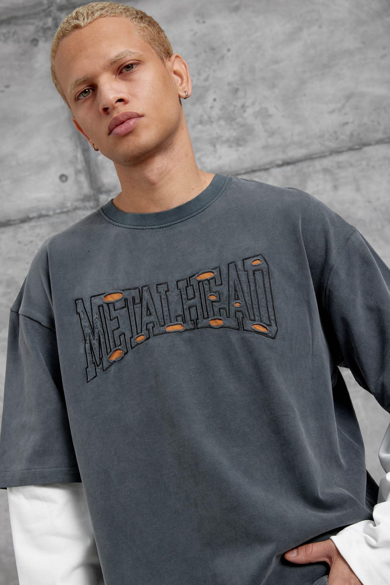 NOMARC Baskılı Bol Bisiklet Yaka Sweatshirt 4