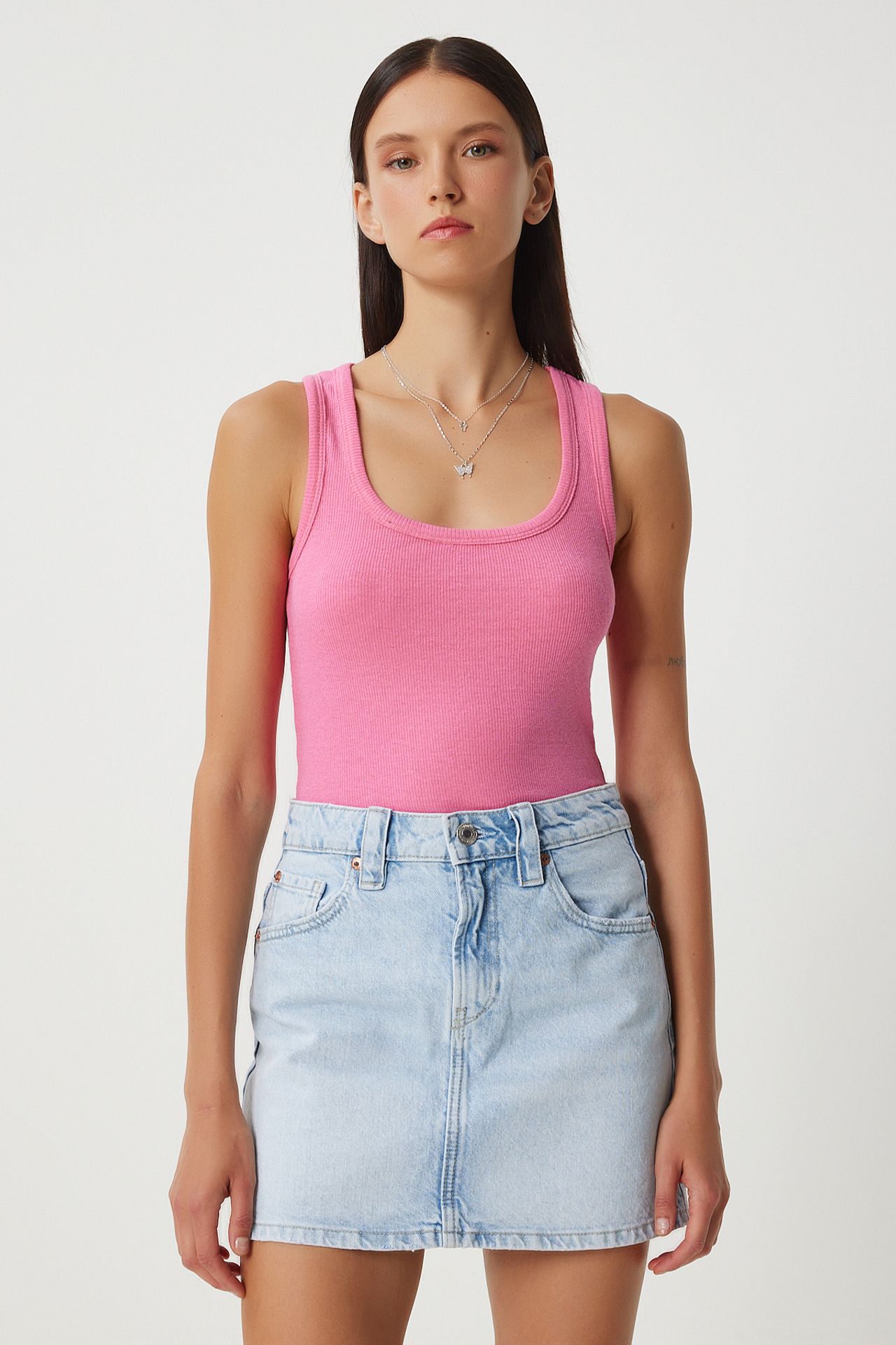 ISTANBUL Fitted U Collar Knitted 2- Pack Tank Top 5