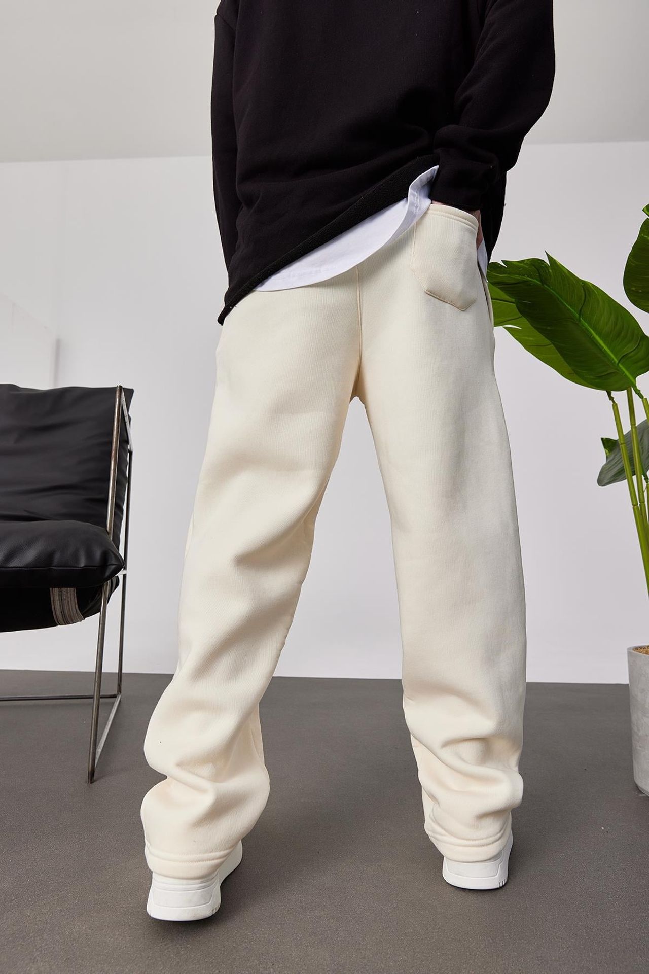 NOMARC Uzun Geniş Paça Elastik Belli Jogger 4