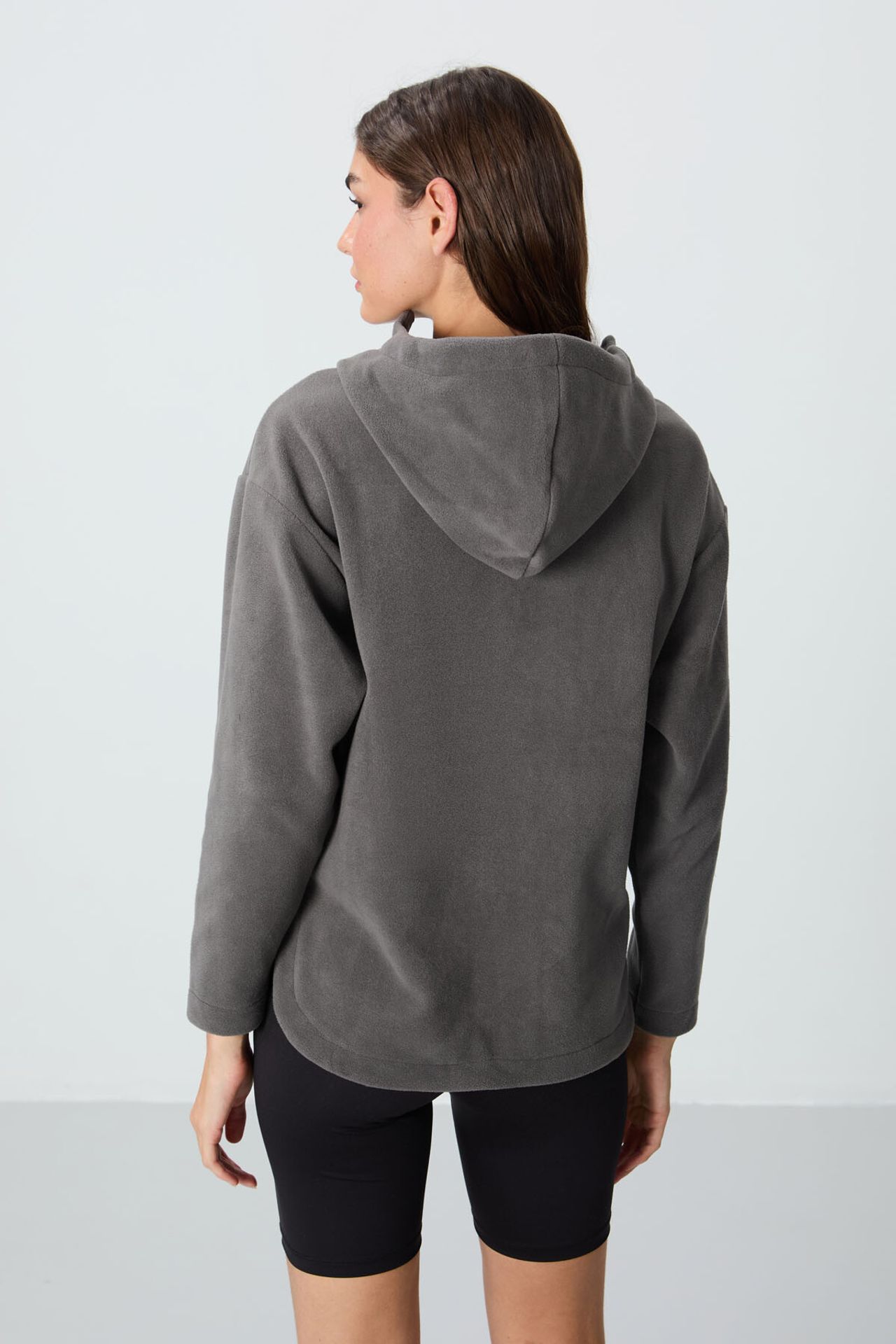 TOMMY Oversized Plush Half-zip Hooded Sweatshirt 6