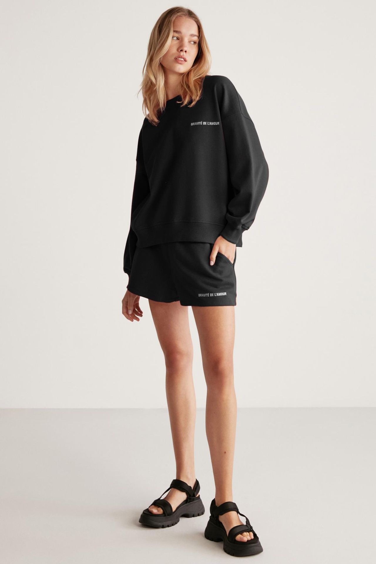 GRIMELANGE Geniş Kalıplı Bisiklet Yaka Sweatshirt 3