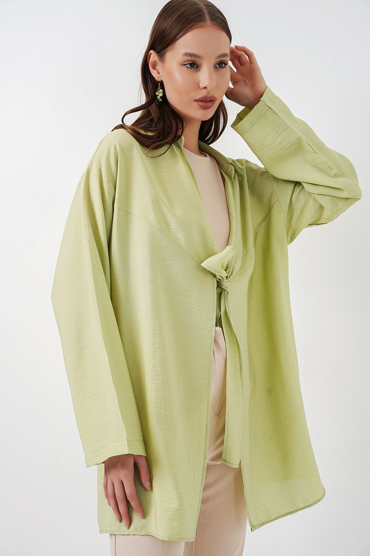 BDART Tie Detail Long Sleeve Kimono