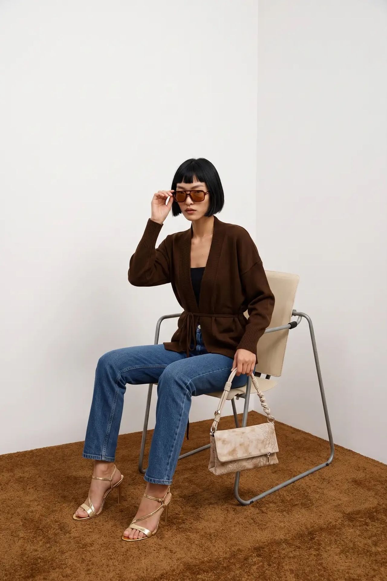 MY FASHION Normal Kesim Açık Ön Örgü Hırka 1