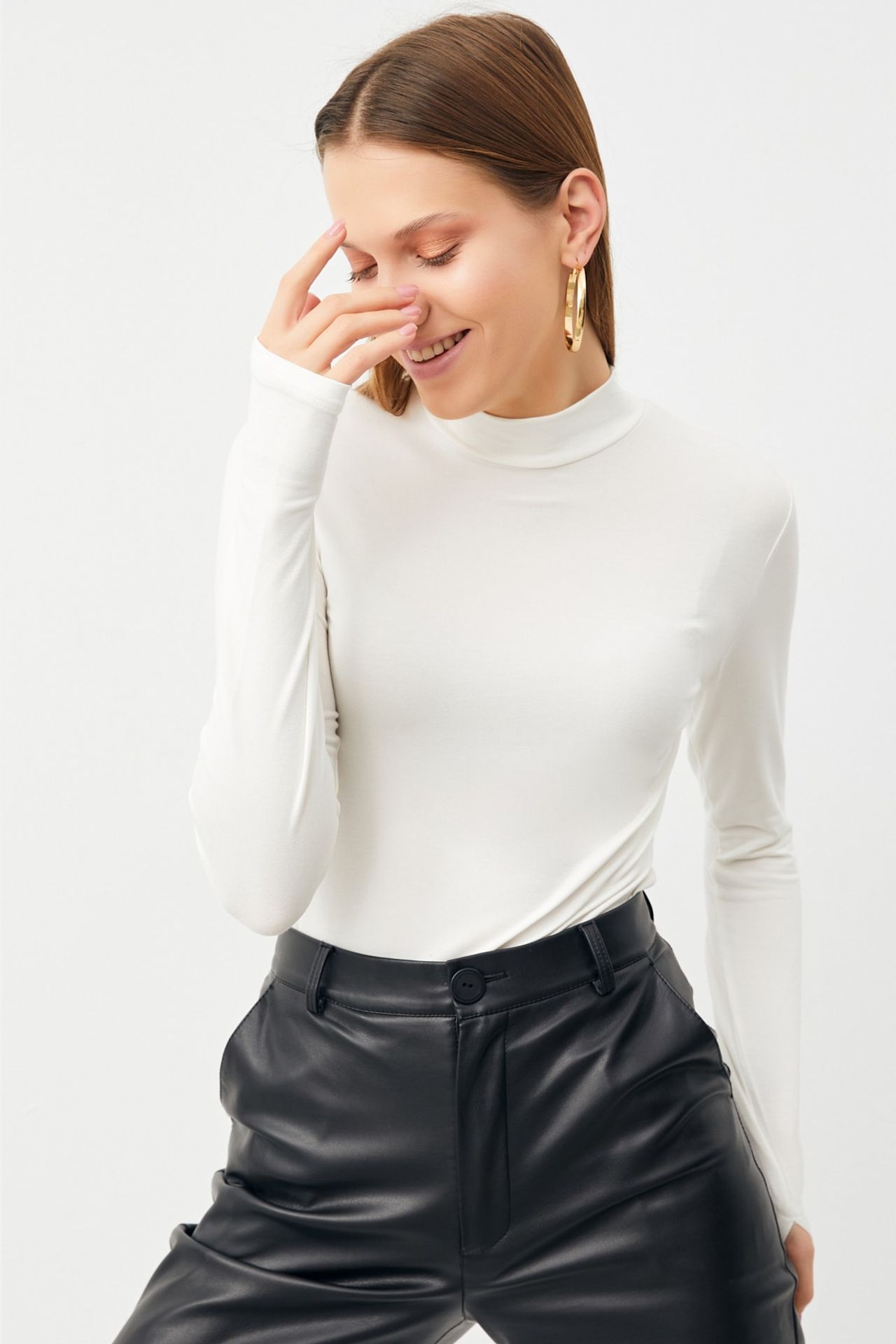 BIPANTOLON Kadın 2'li Cut Out Detaylı Yarım Balıkçı Yaka Body 5