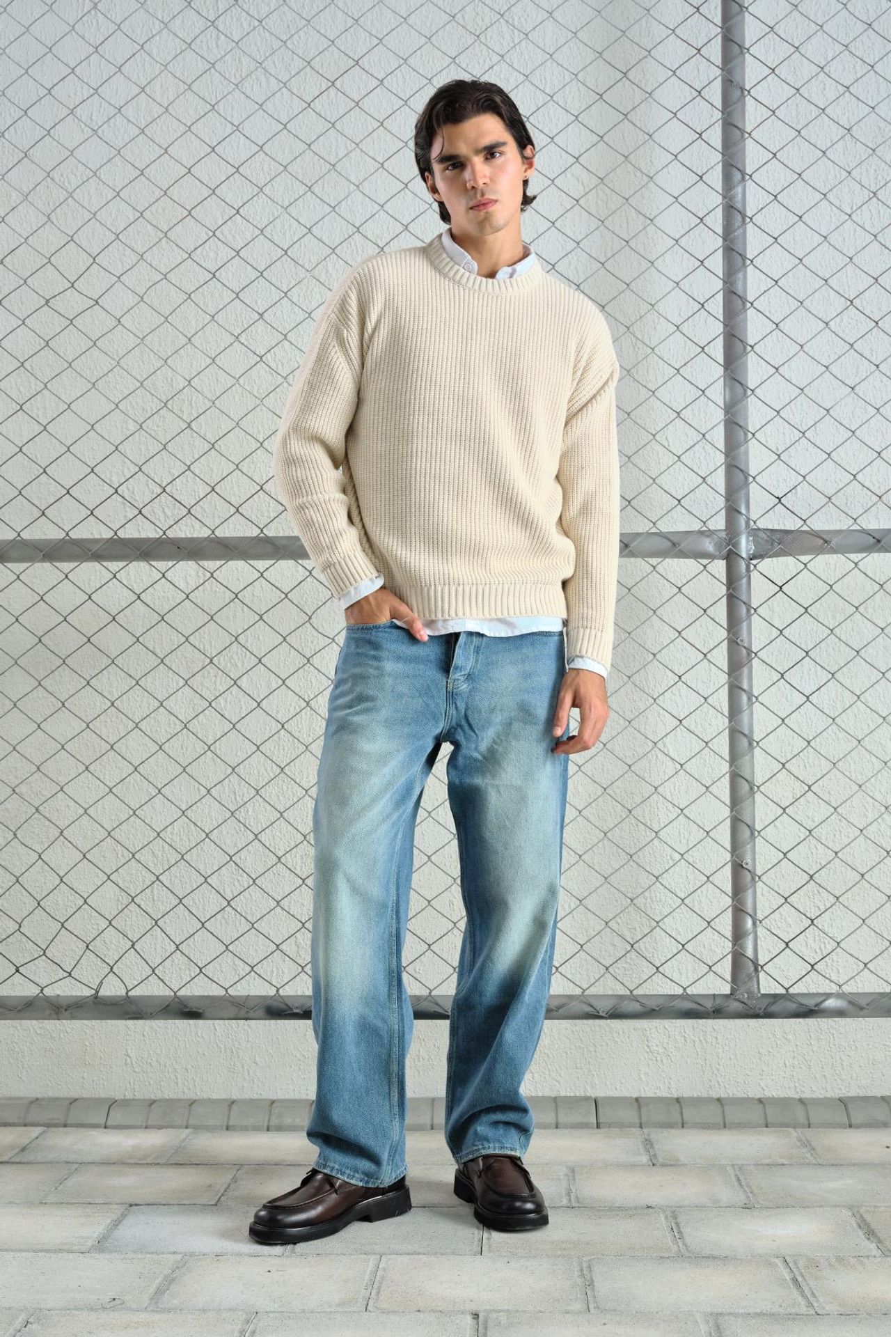 GIESTO Thick Ribbed Knitwear Crew Neck Sweater 1