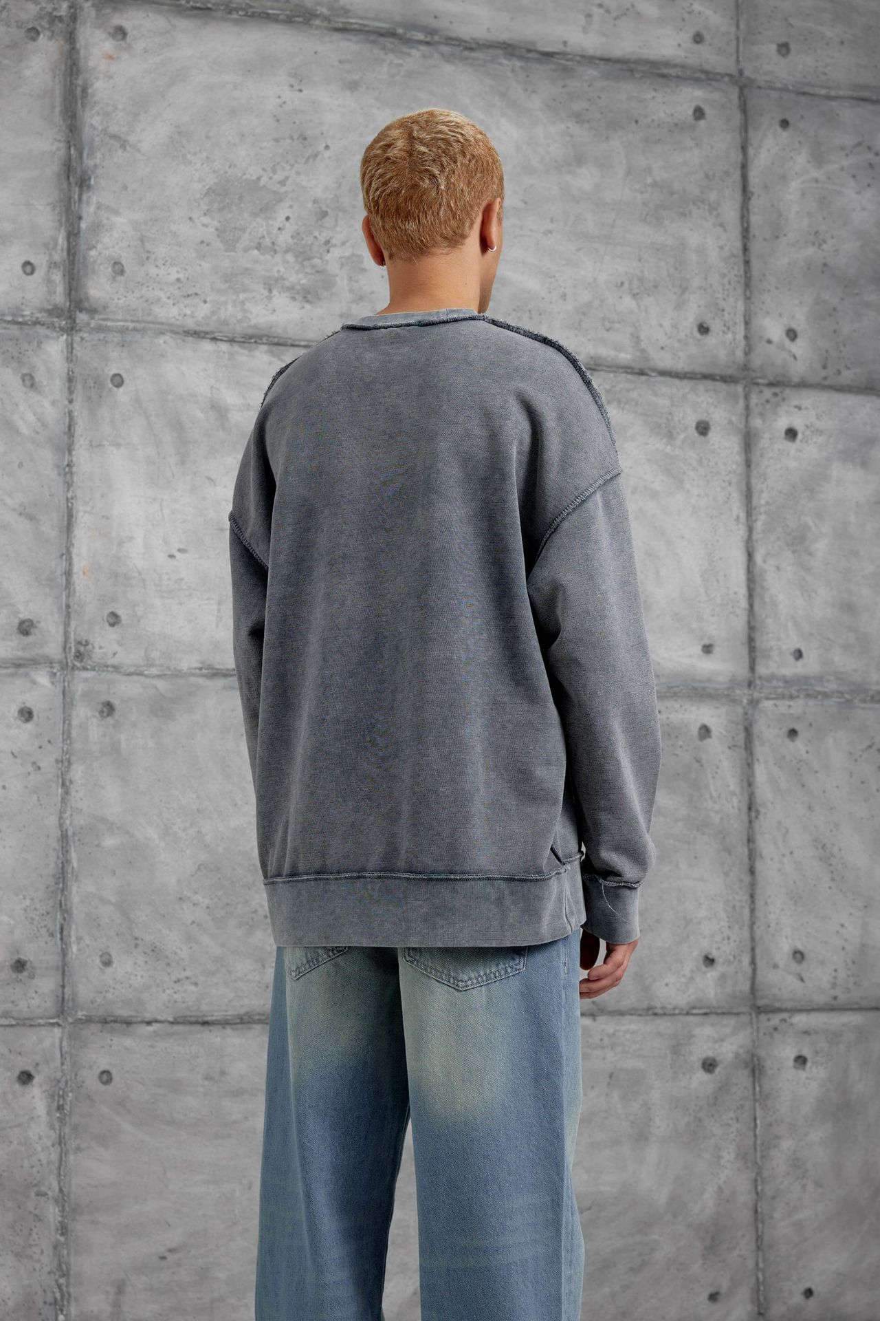 NOMARC Baskılı Oversize Bisiklet Yaka Sweatshirt 4