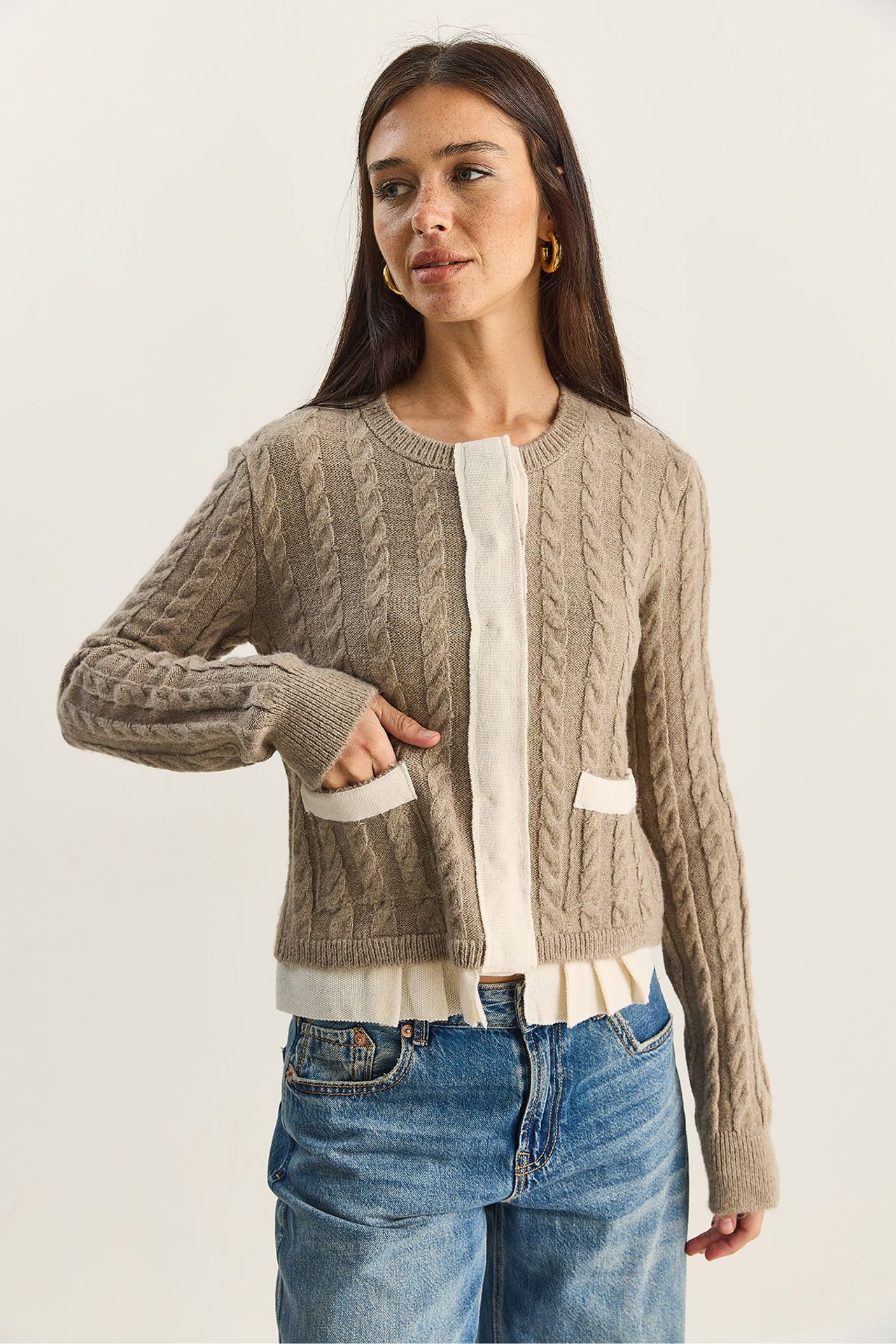 LUCCI Hair Beard Patterned Knit Cardigan 4