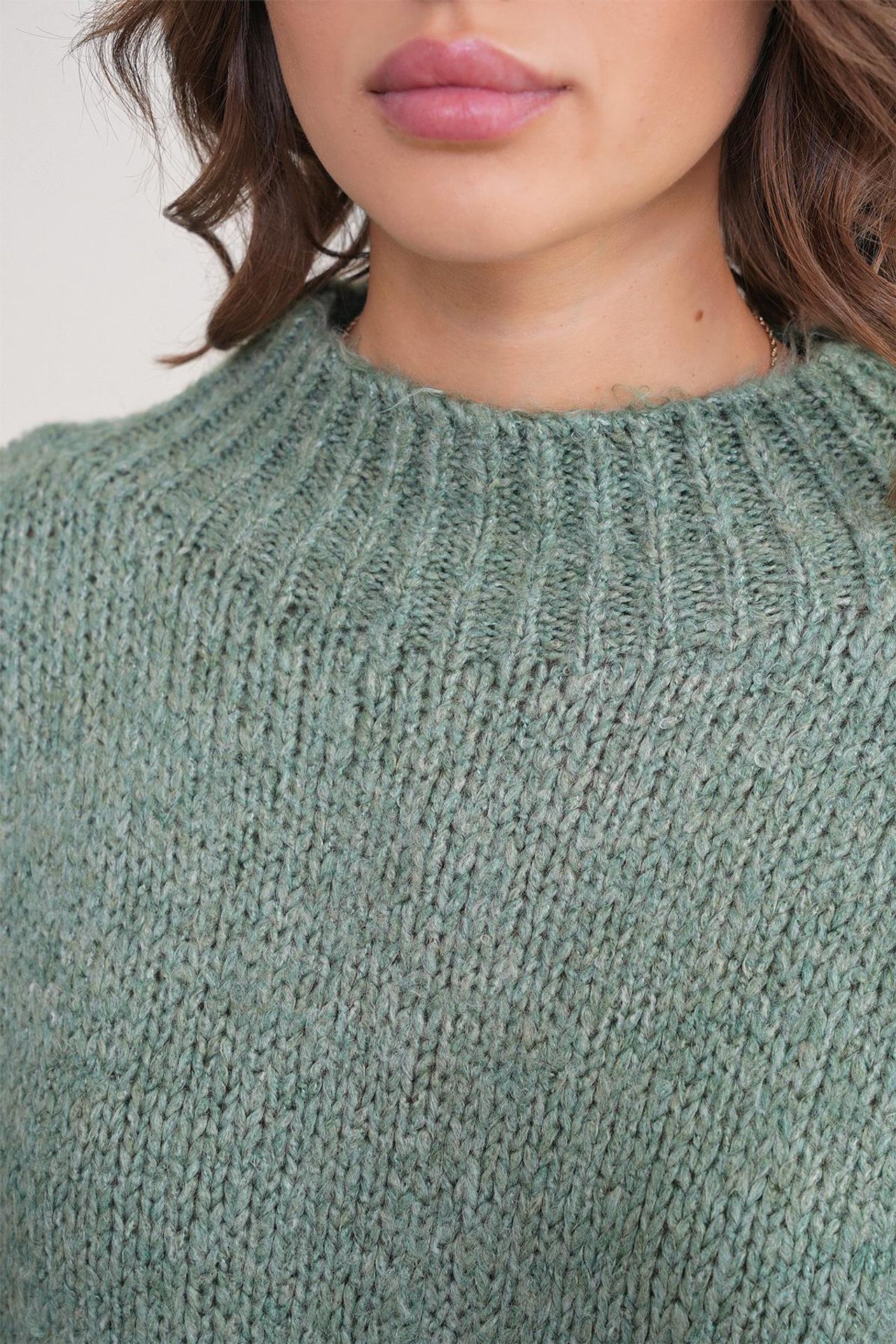 Mixray Relaxed Fit Crew Neck Thick Knit Sweater 6