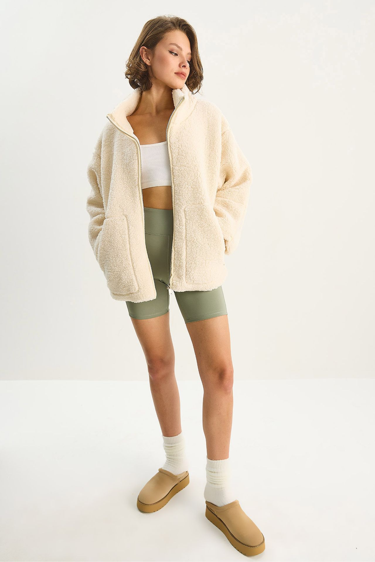 LUCCI Oversized Plush Jacket with Pockets 2