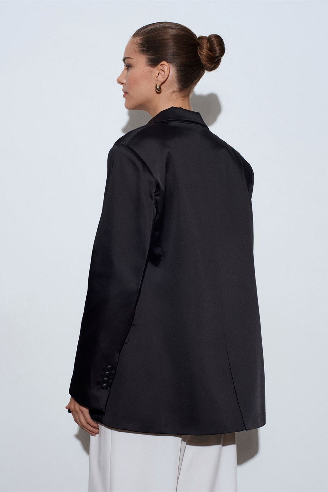 DILVIN Kadın Krep Blazer Ceket 4