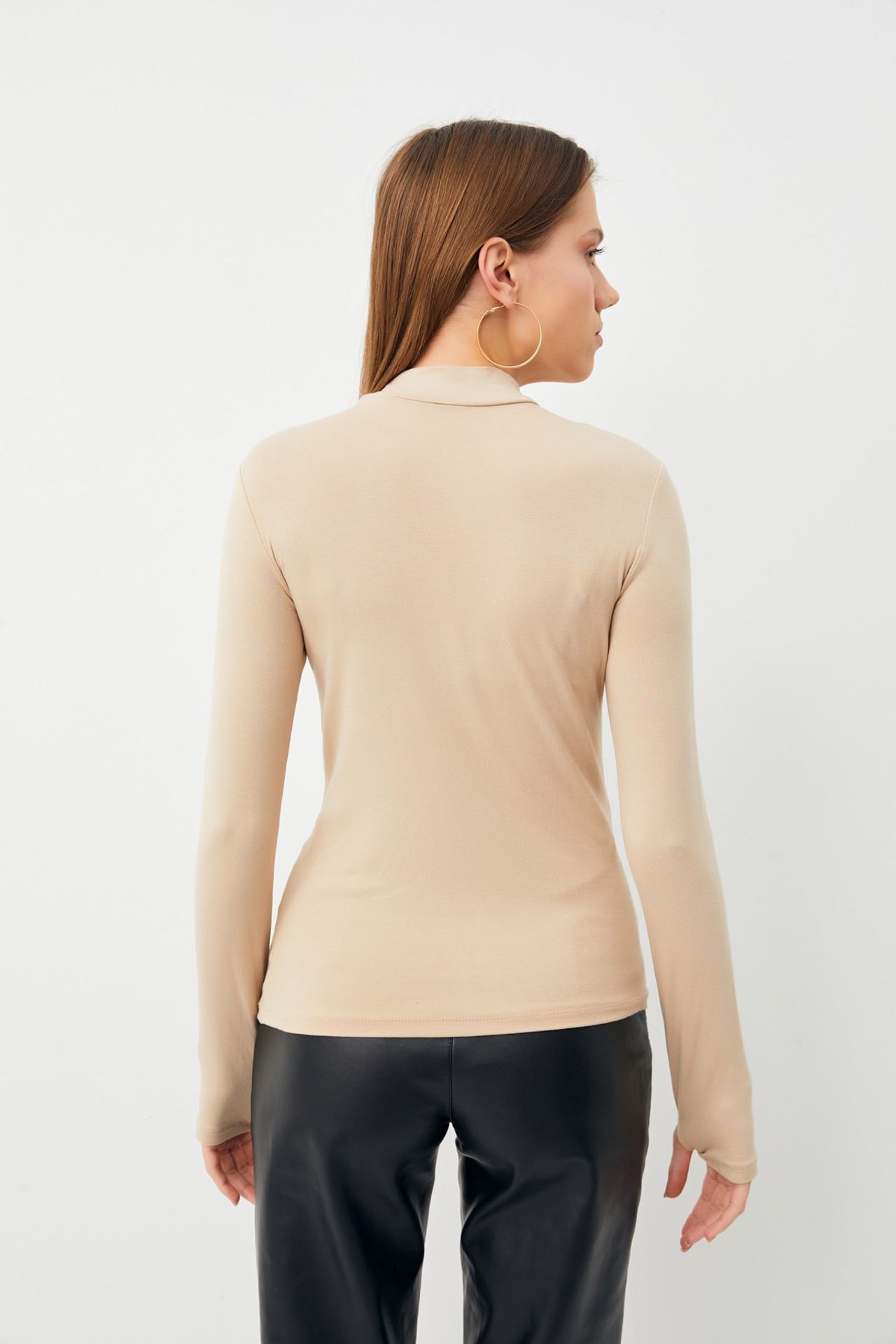 BIPANTOLON Women's 3-Pack Slim Fit Half Turtleneck Bodysuits 3