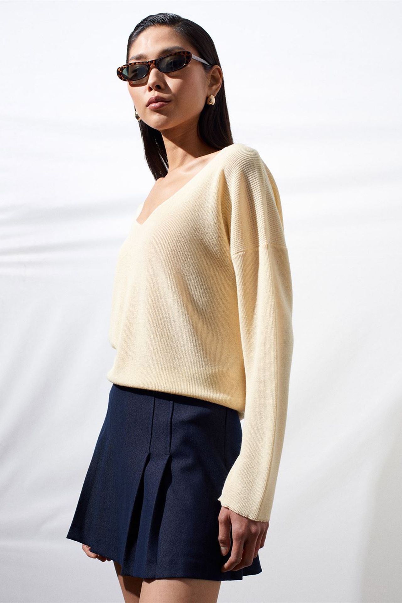 DILVIN Women's V-neck Ribbed Knit Sweater 3